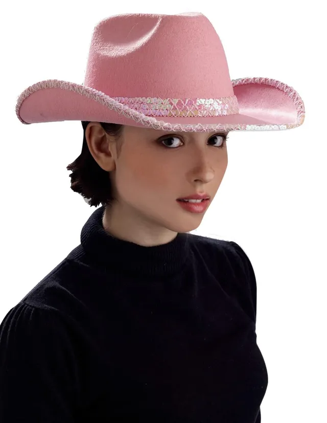 rubie-s-deluxe-cowboyhut-kost-mhut-pink-pailletten image 1