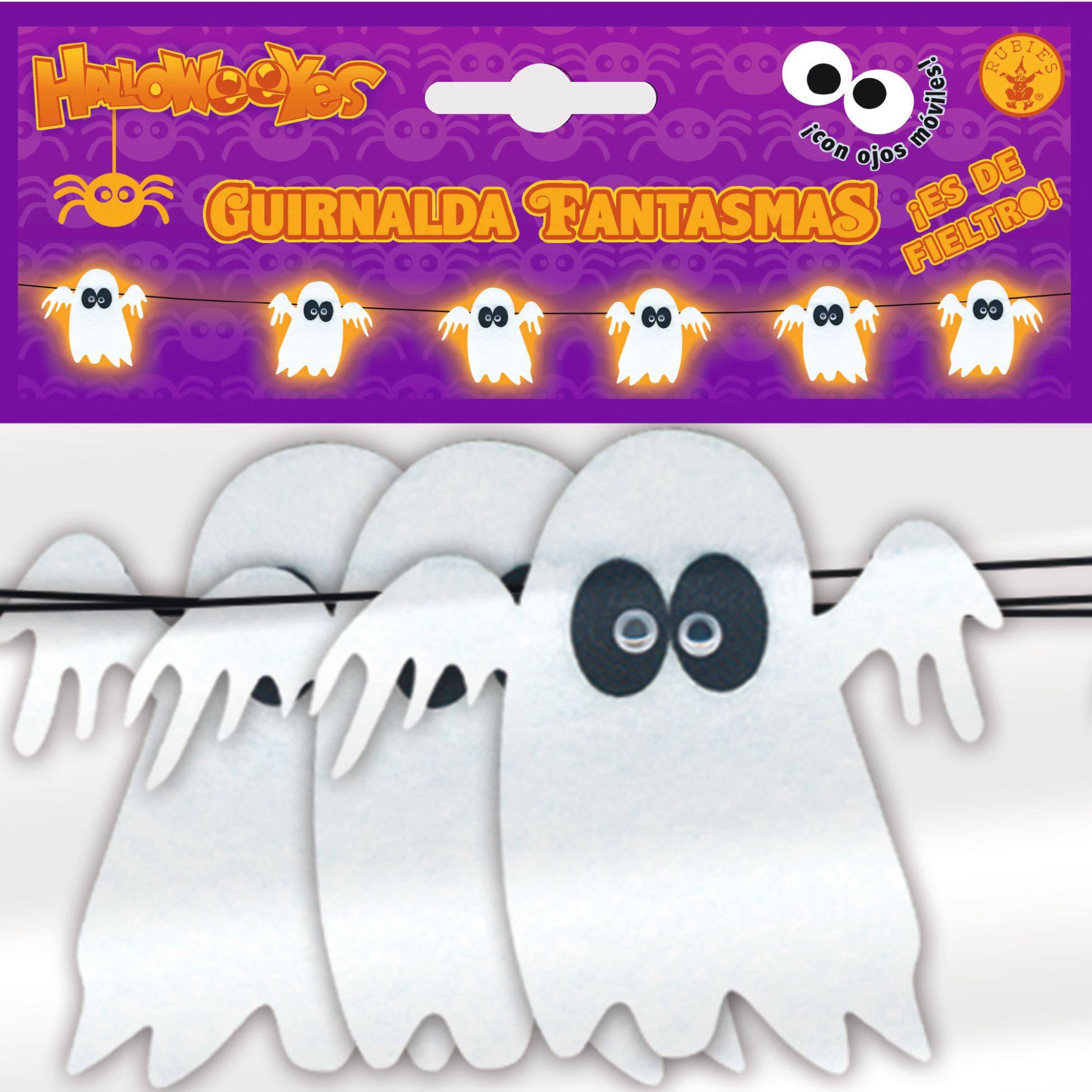 rubies-geister-girlande-wei-filz-halloween image 2