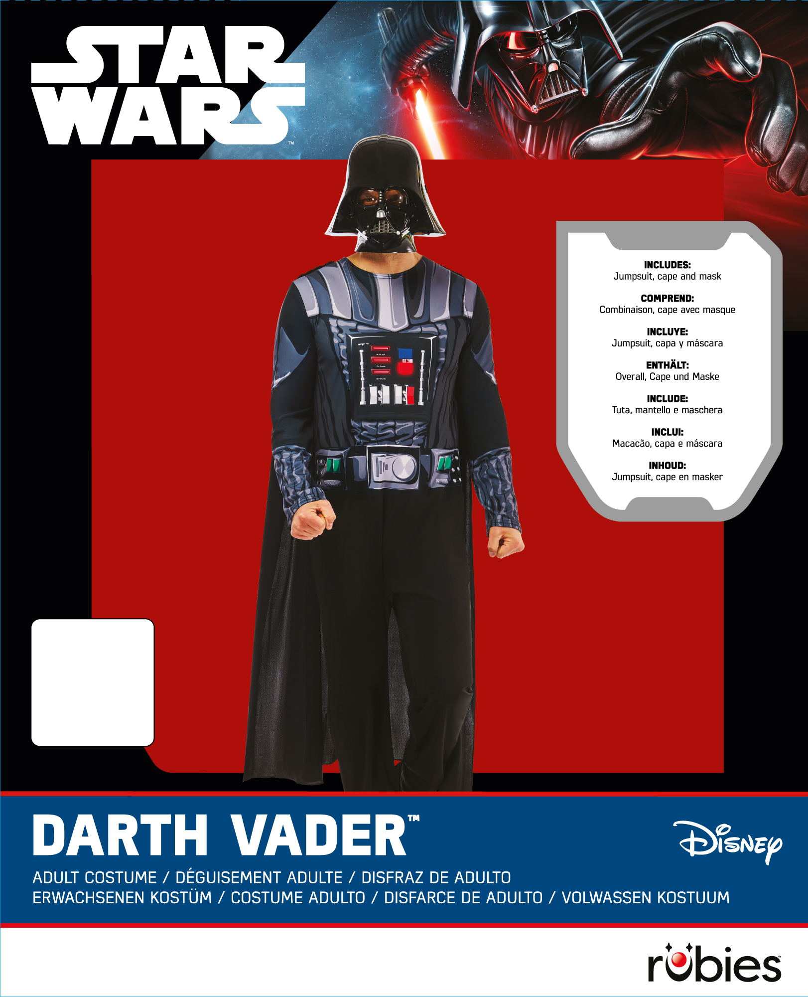 rubies-darth-vader-kost-m-erwachsene-basic-schwarz image 2