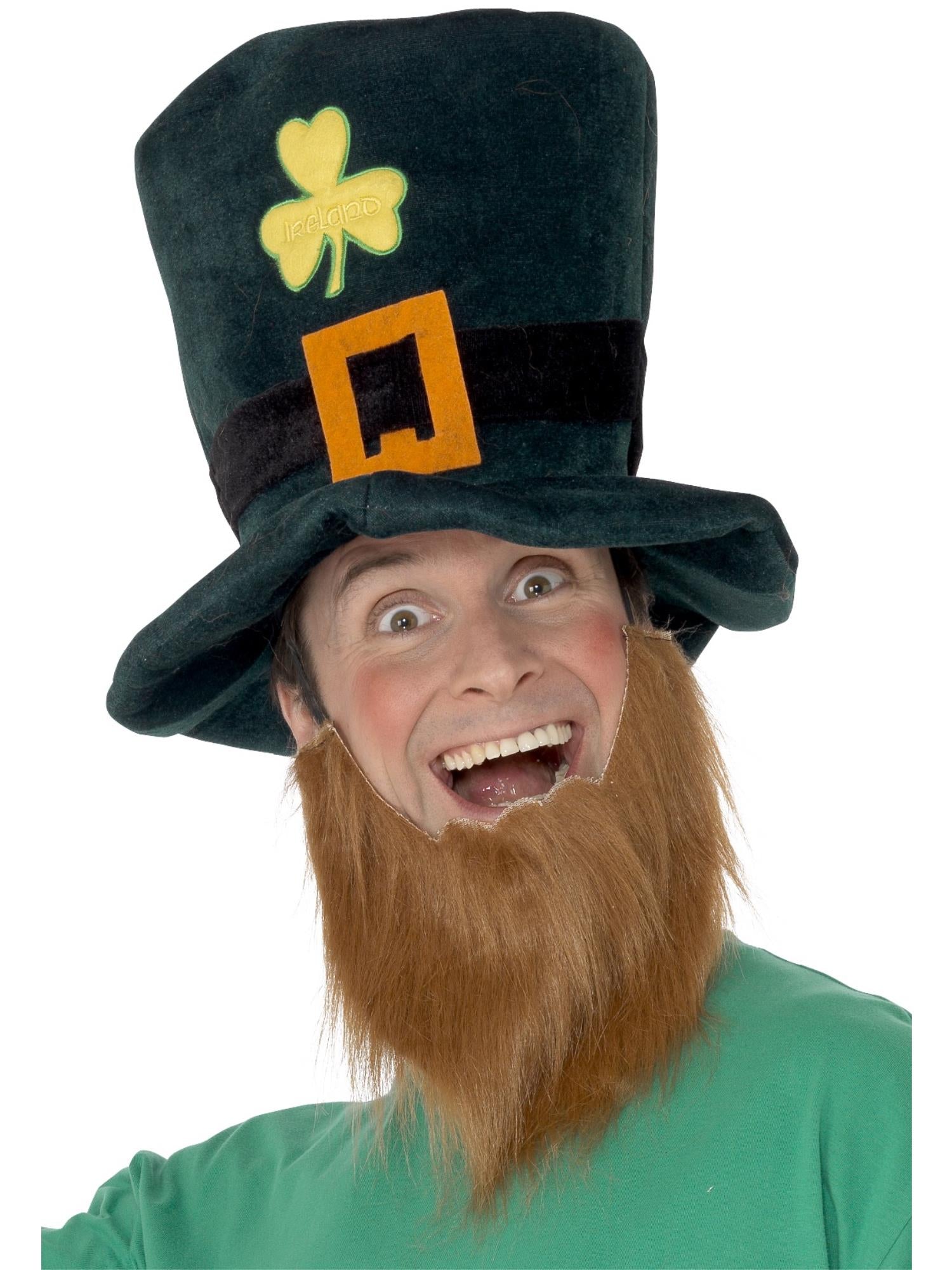 smiffys-fever-leprechaun-hut-gr-n-mit-bart image 1