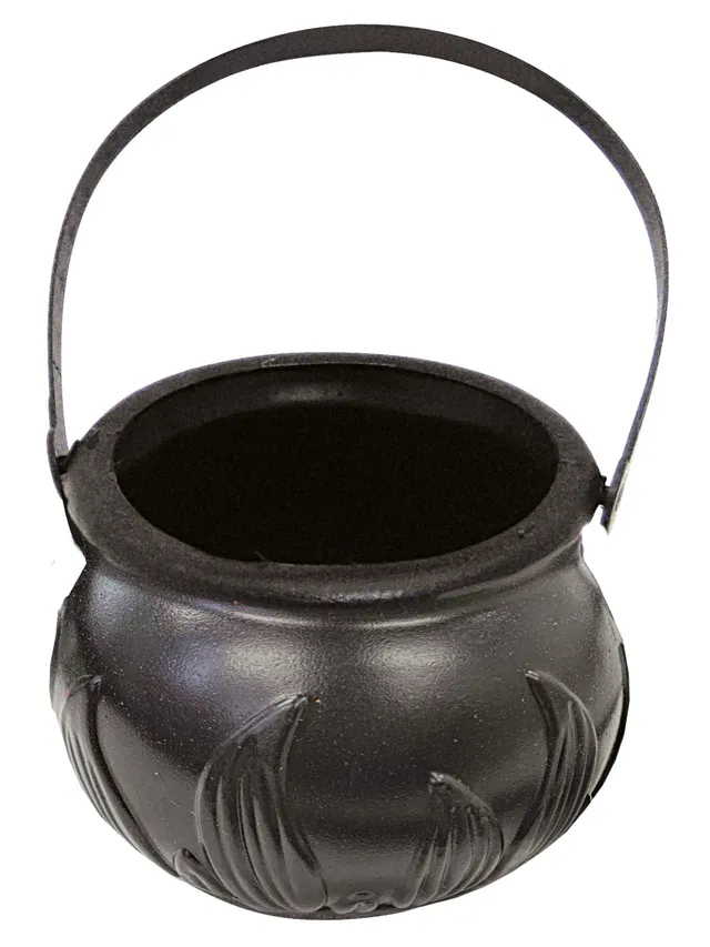 smiffys-fever-hexenkessel-schwarz-halloween-deko-mit-griff image 1