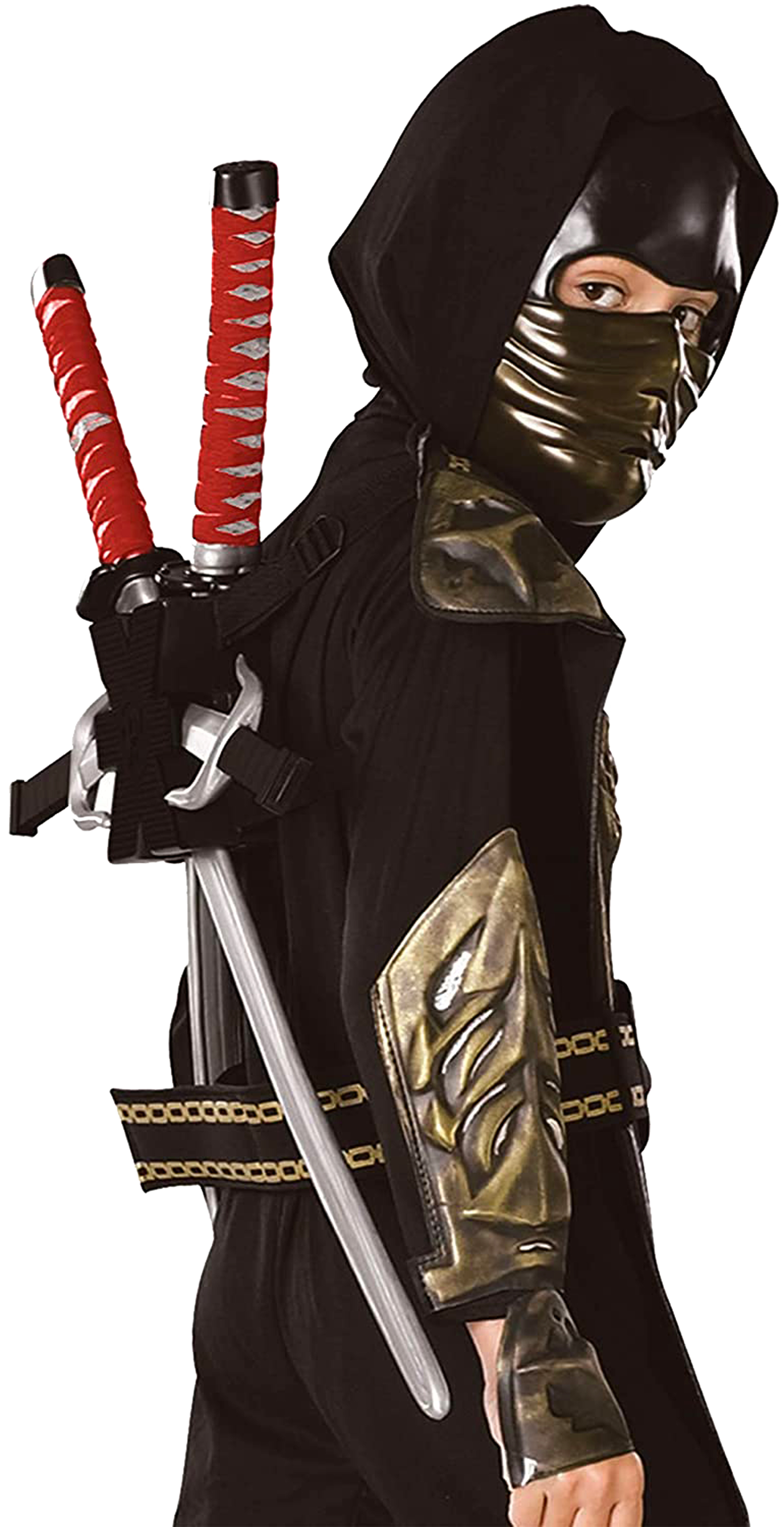 rubies-ninja-kit-waffenset-2-schwerter-71cm-halter-schwarz image 2