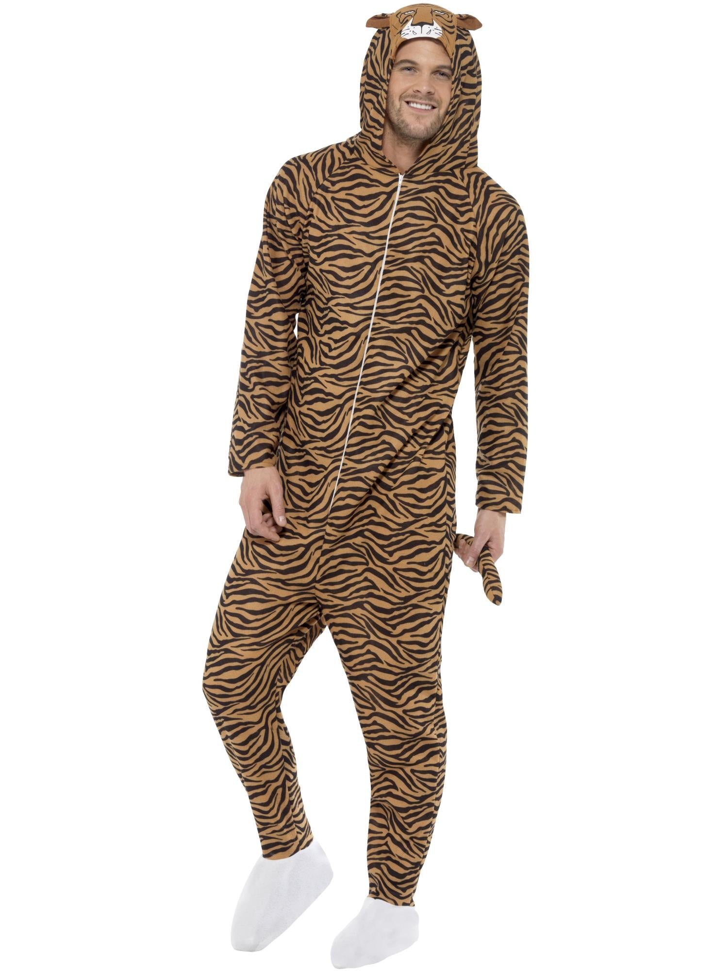 smiffys-fever-tiger-kost-m-overall-braun-onesie image 6