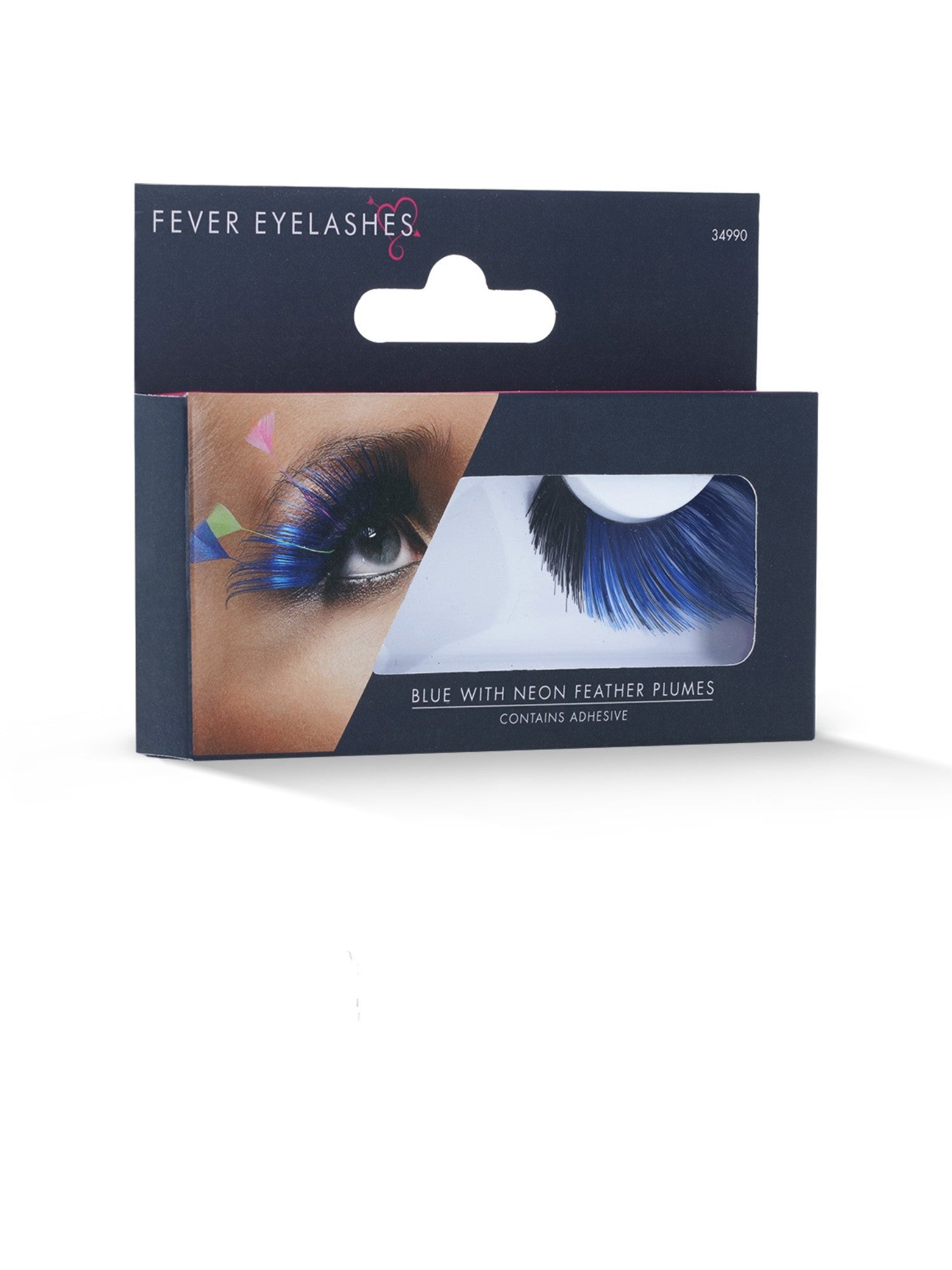 smiffys-fever-wimpern-blau-feder-falsche-wimpern image 2