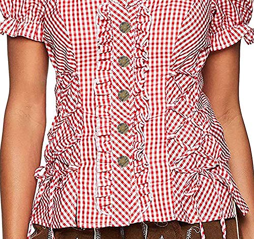 rubie-s-deluxe-adelheid-bluse-damen-38-rot-kariert image 5