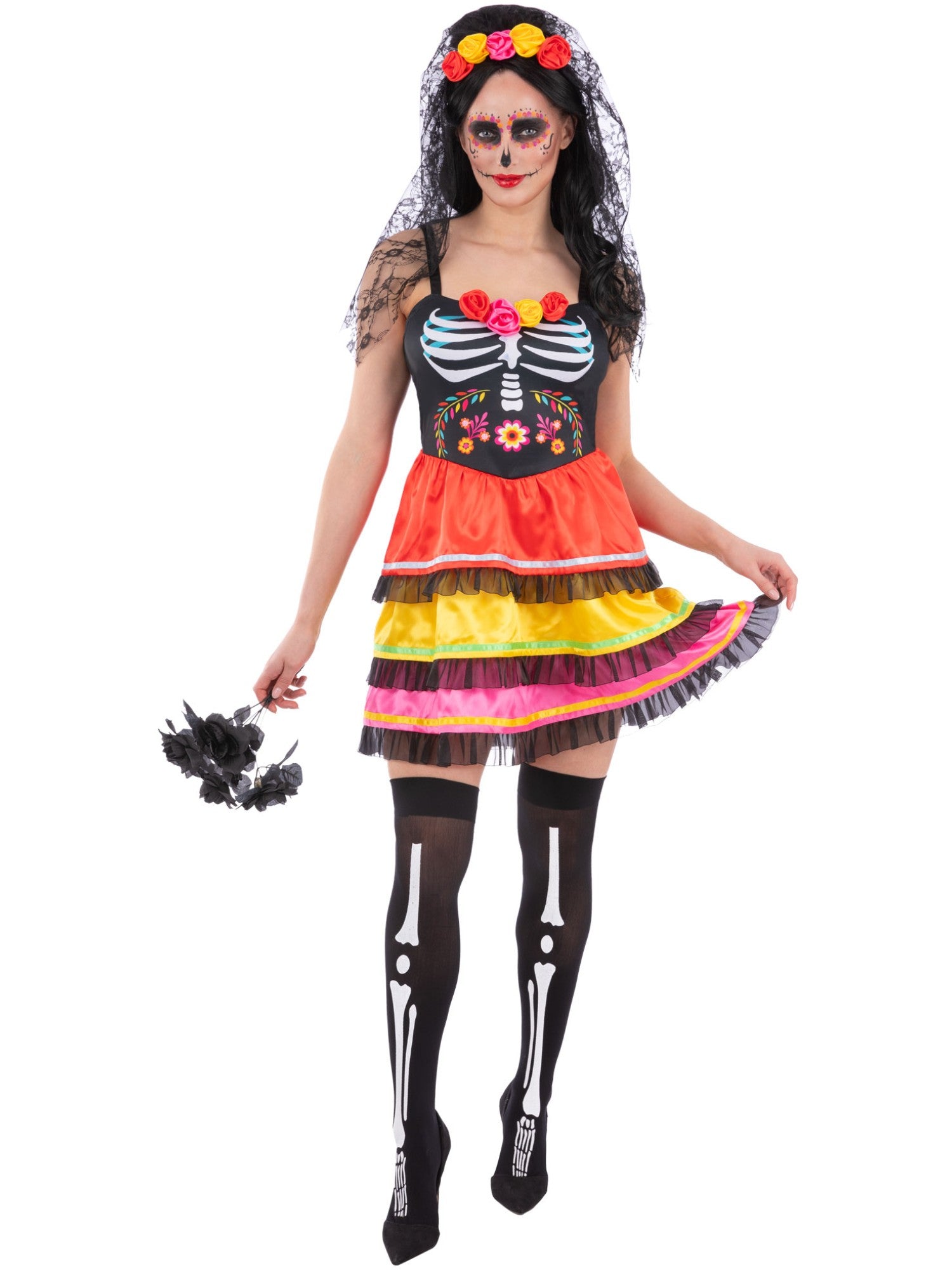 smiffys-fever-day-of-the-dead-kost-m-damen-gr-m image 1