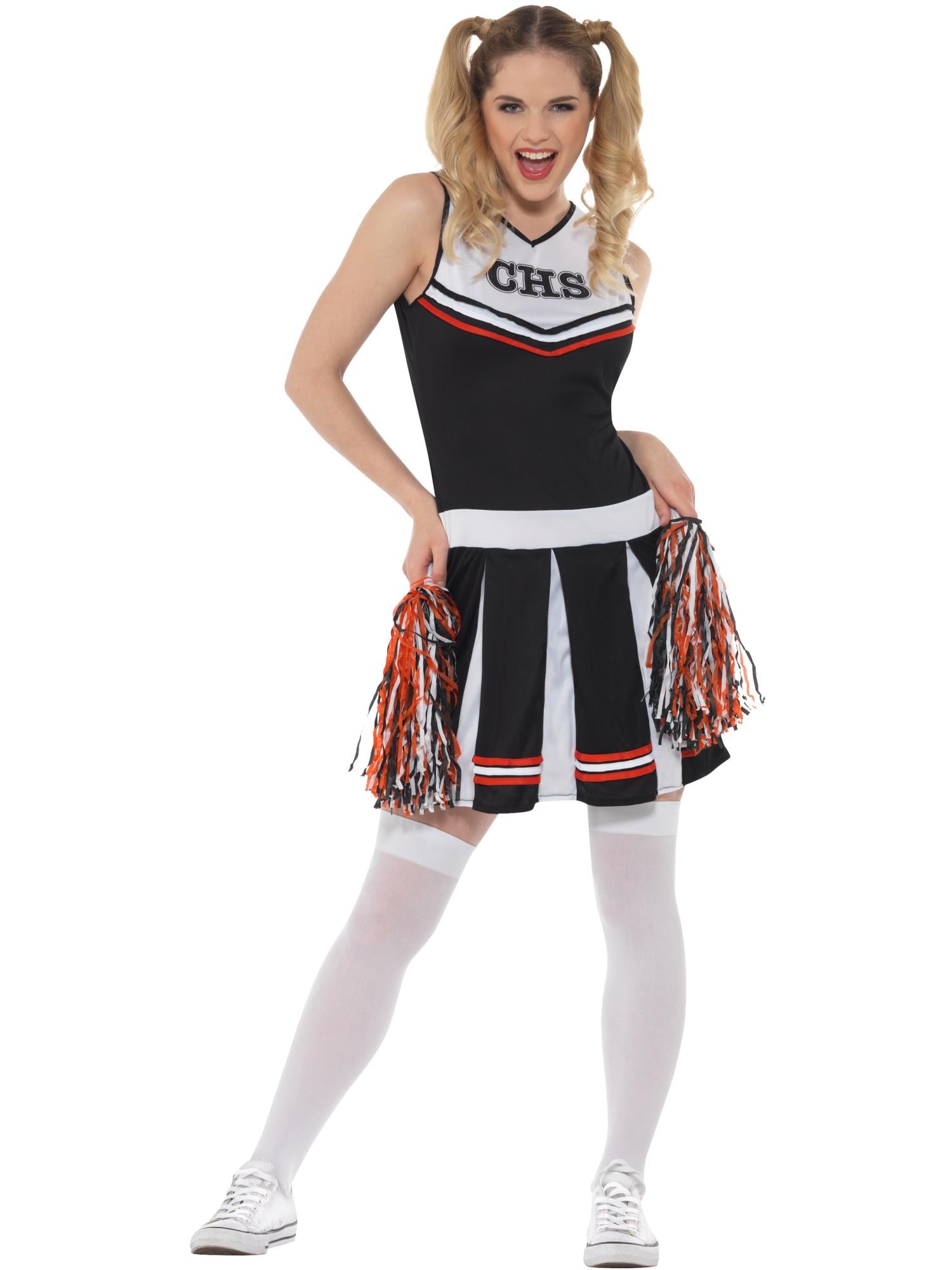 smiffys-fever-cheerleader-kost-m-schwarz-mit-pompons image 3