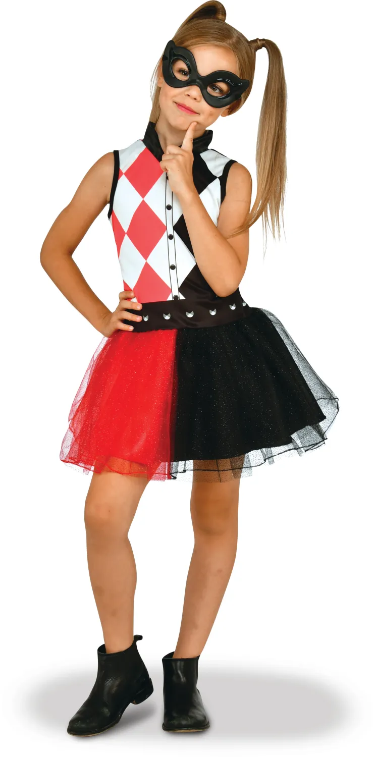 rubies-harley-quinn-tutu-kleid-rot-mit-maske image 1