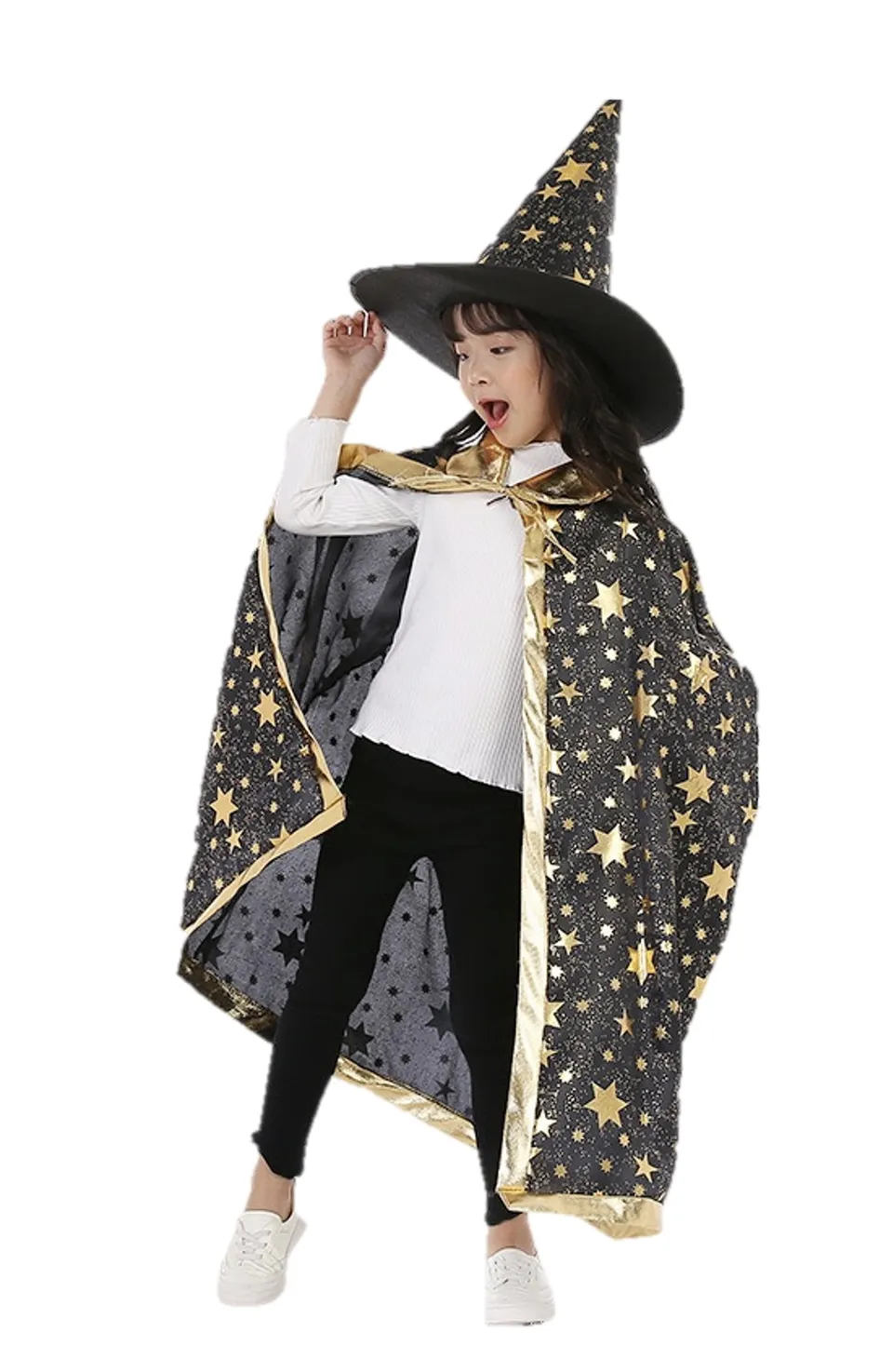 rubies-hexe-cape-hut-schwarz-kinder-3-8-jahre-set image 1