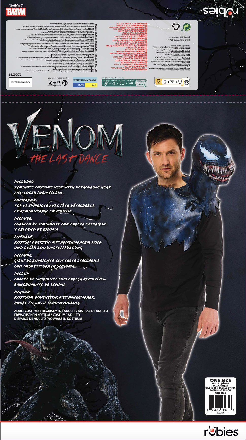 rubie-s-venom-oberteil-kost-m-schwarz-mit-schulter-symbiont image 2