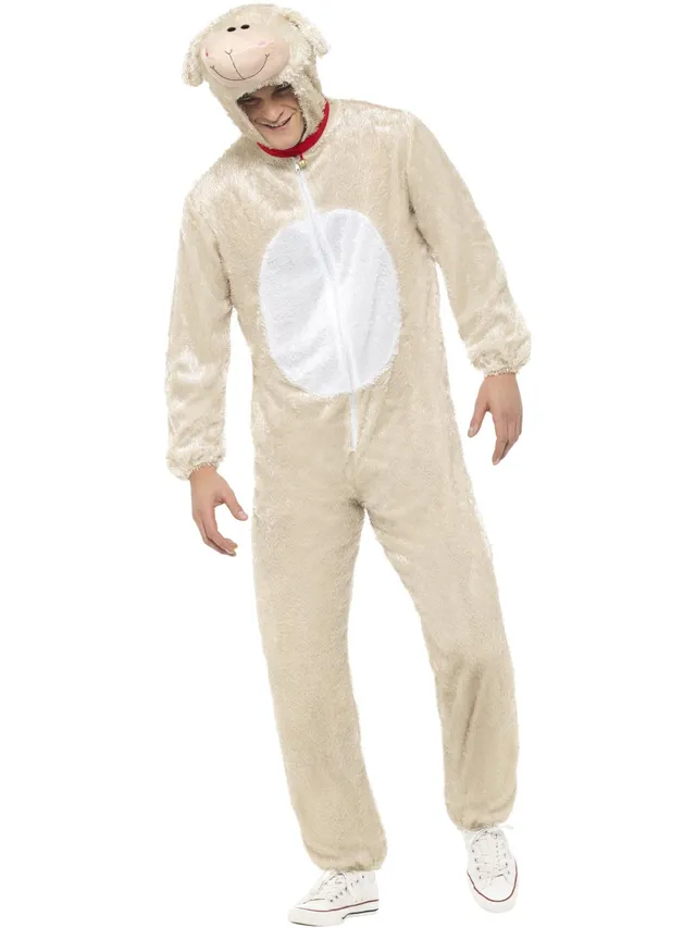 smiffys-fever-lamm-kost-m-erwachsene-creme-jumpsuit image 1