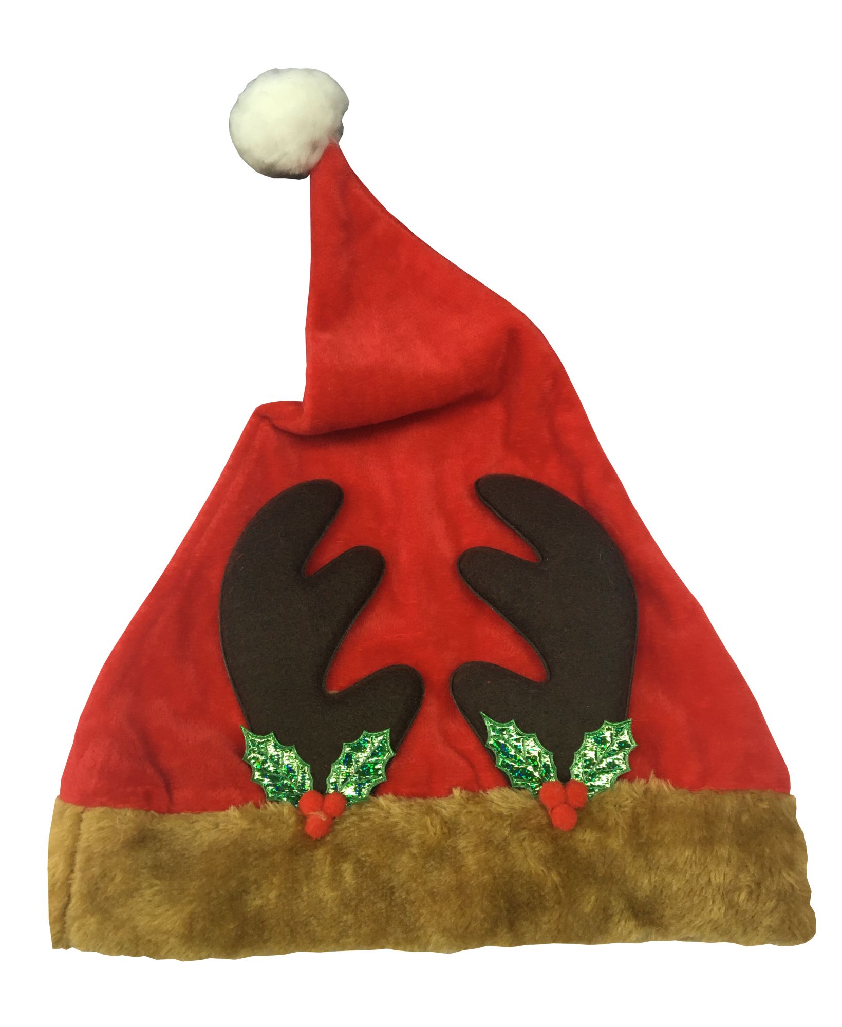 rubies-rentier-m-tze-weihnachtsm-tze-rot-mit-geweih-bommel image 1