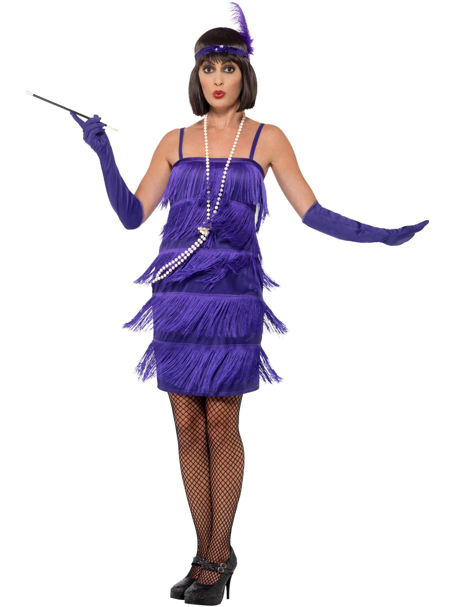 smiffys-fever-flapper-kost-m-lila-gr-m-fransenkleid image 4