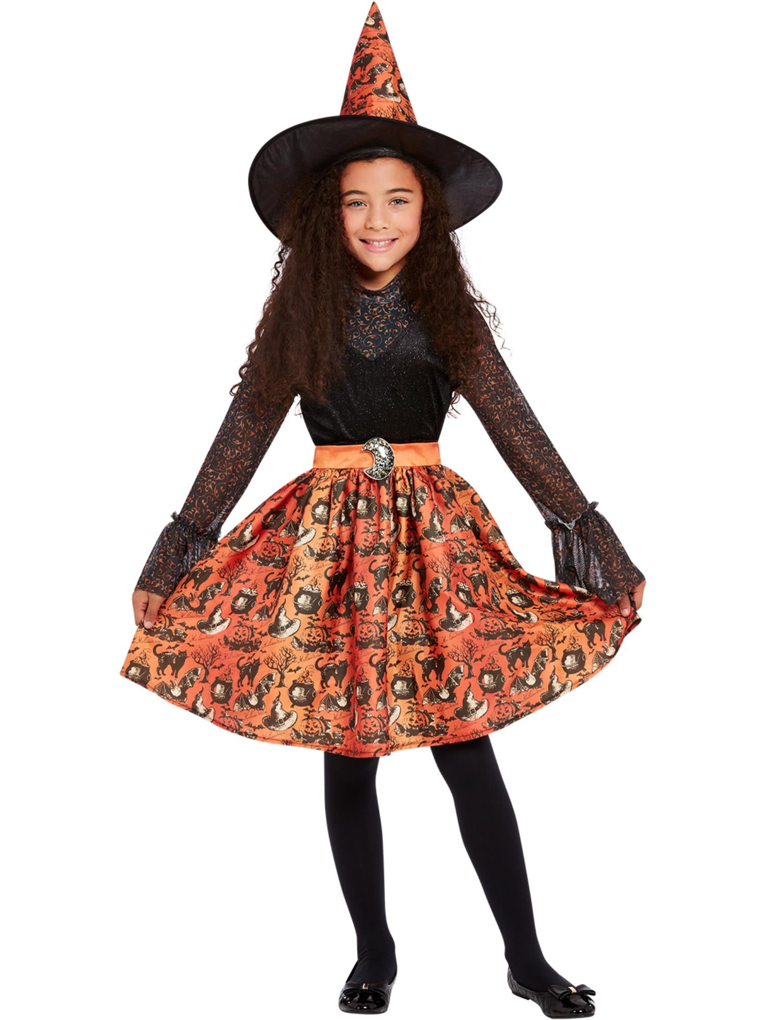smiffys-fever-vintage-witch-hexenkost-m-orange-s-4-6-jahre image 4