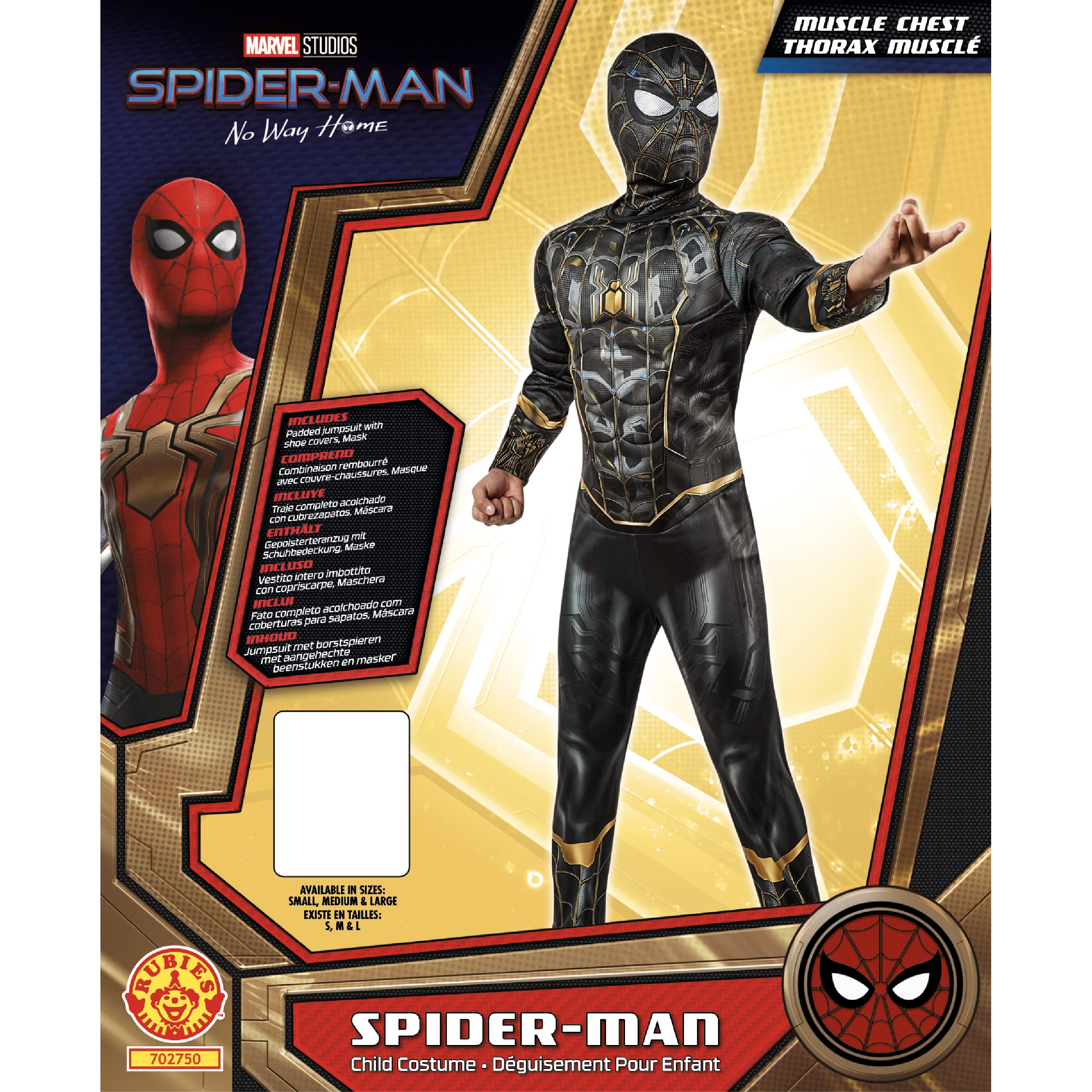 rubie-s-deluxe-spider-man-kinderkost-m-schwarz-gold-s-3-4-jahre image 4