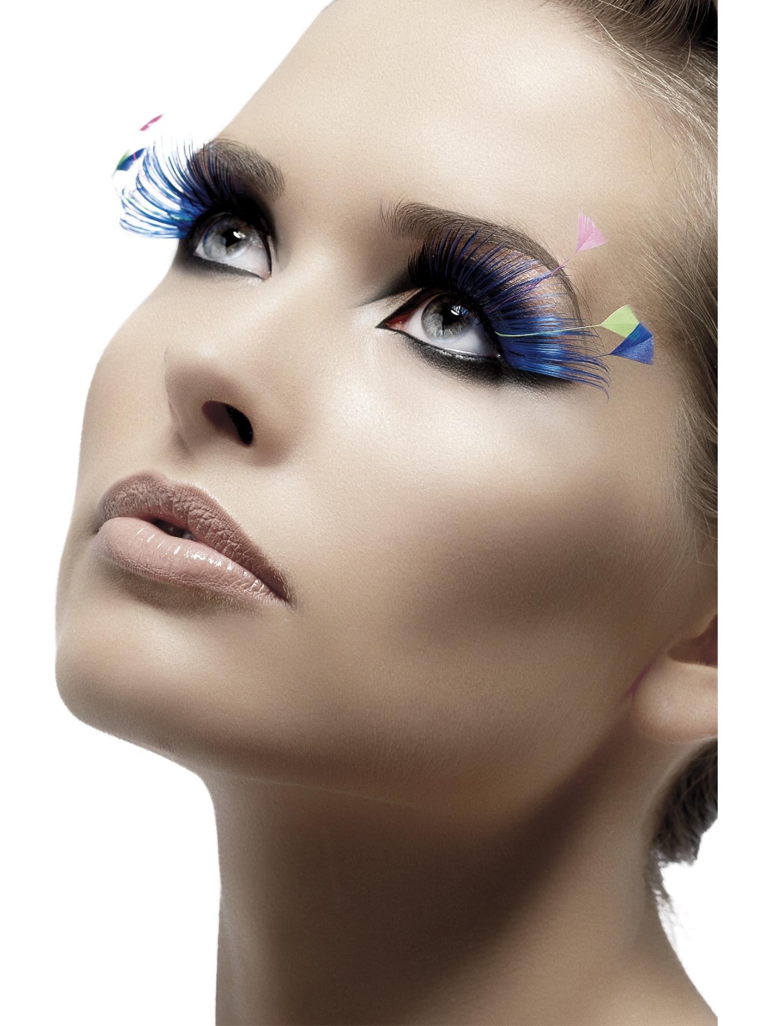 smiffys-fever-wimpern-blau-feder-falsche-wimpern image 1