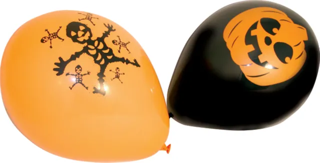 rubies-halloween-luftballons-10er-schwarz-orange-deko image 1