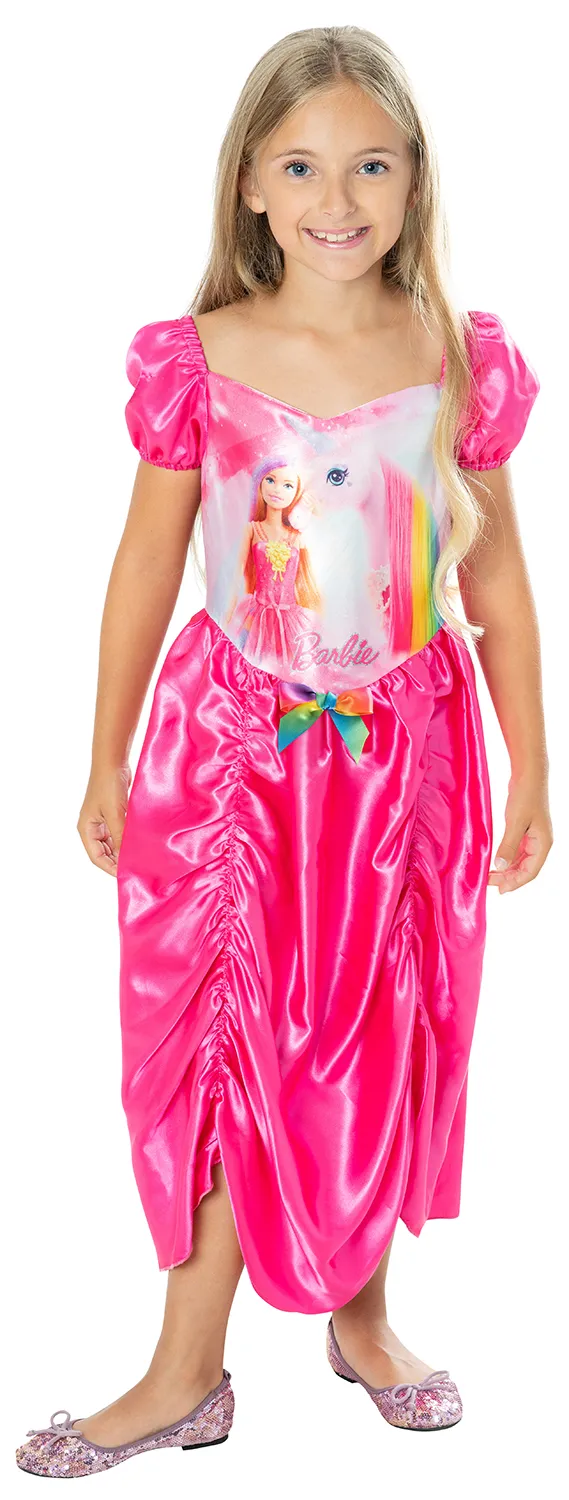 rubies-barbie-kost-m-prinzessin-rosa-satinkleid image 1