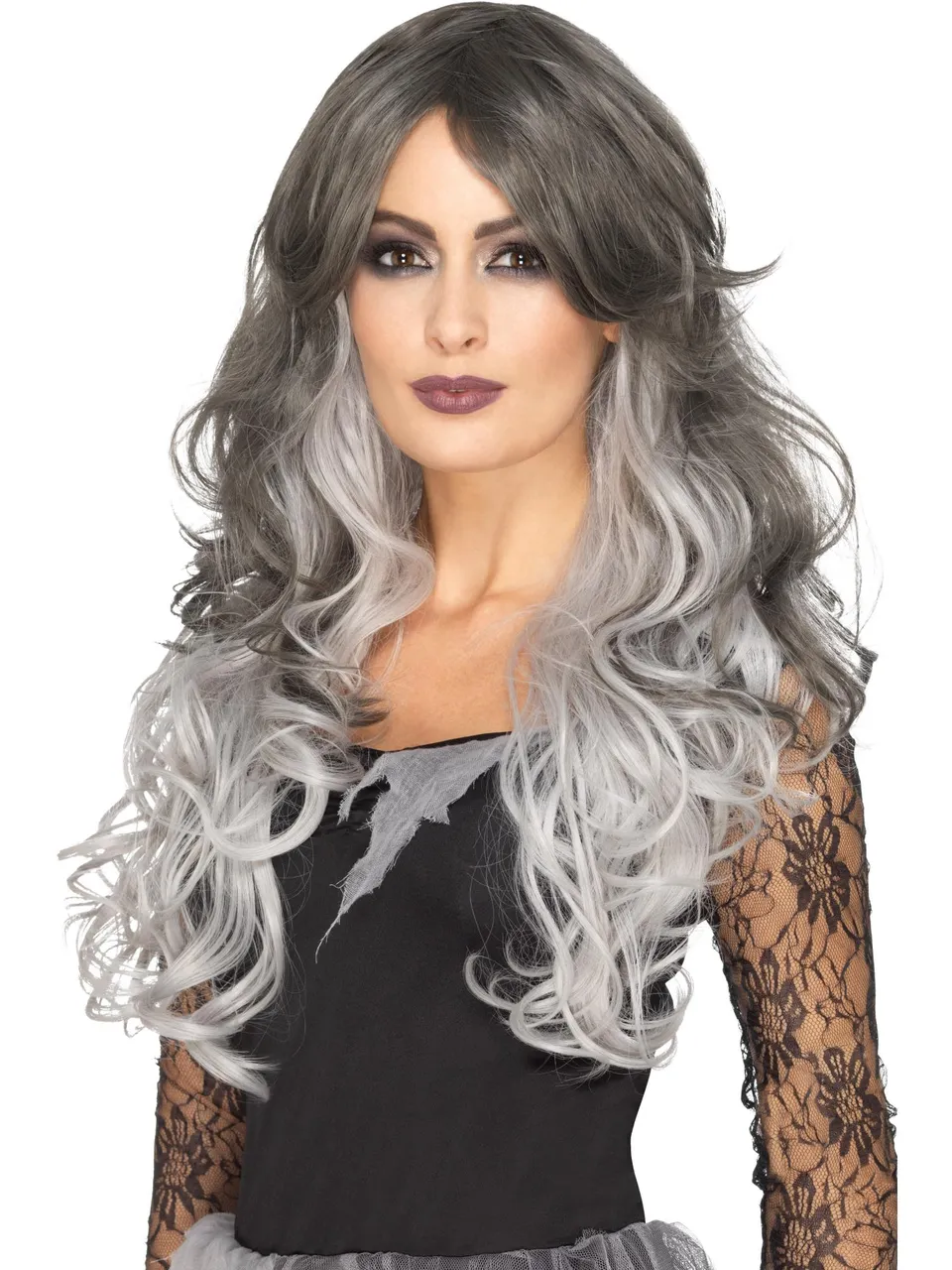 smiffys-fever-gothic-bride-per-cke-grau-lang-wellig image 1