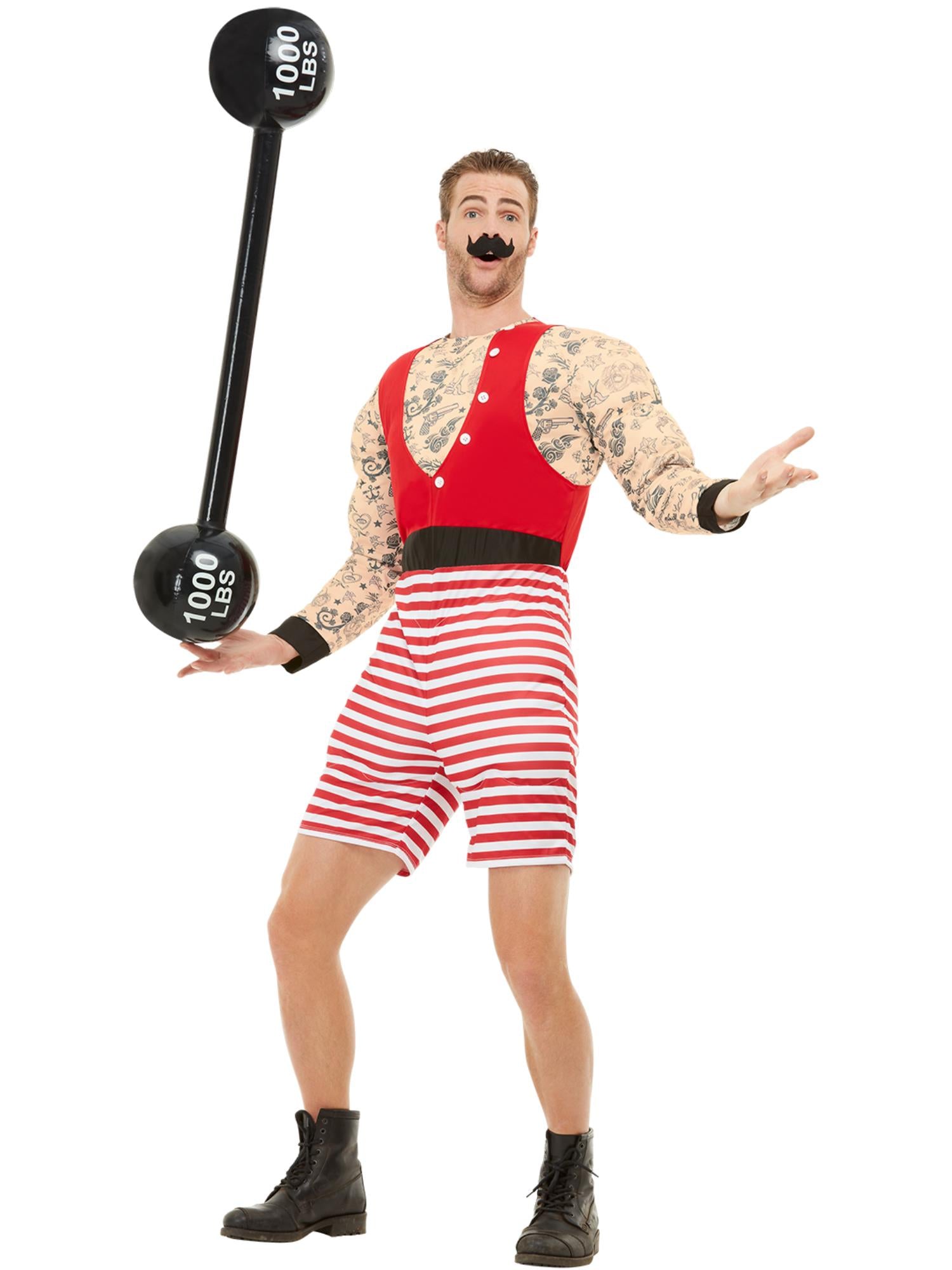 smiffys-fever-strongman-kost-m-herren-rot-mit-bart image 2