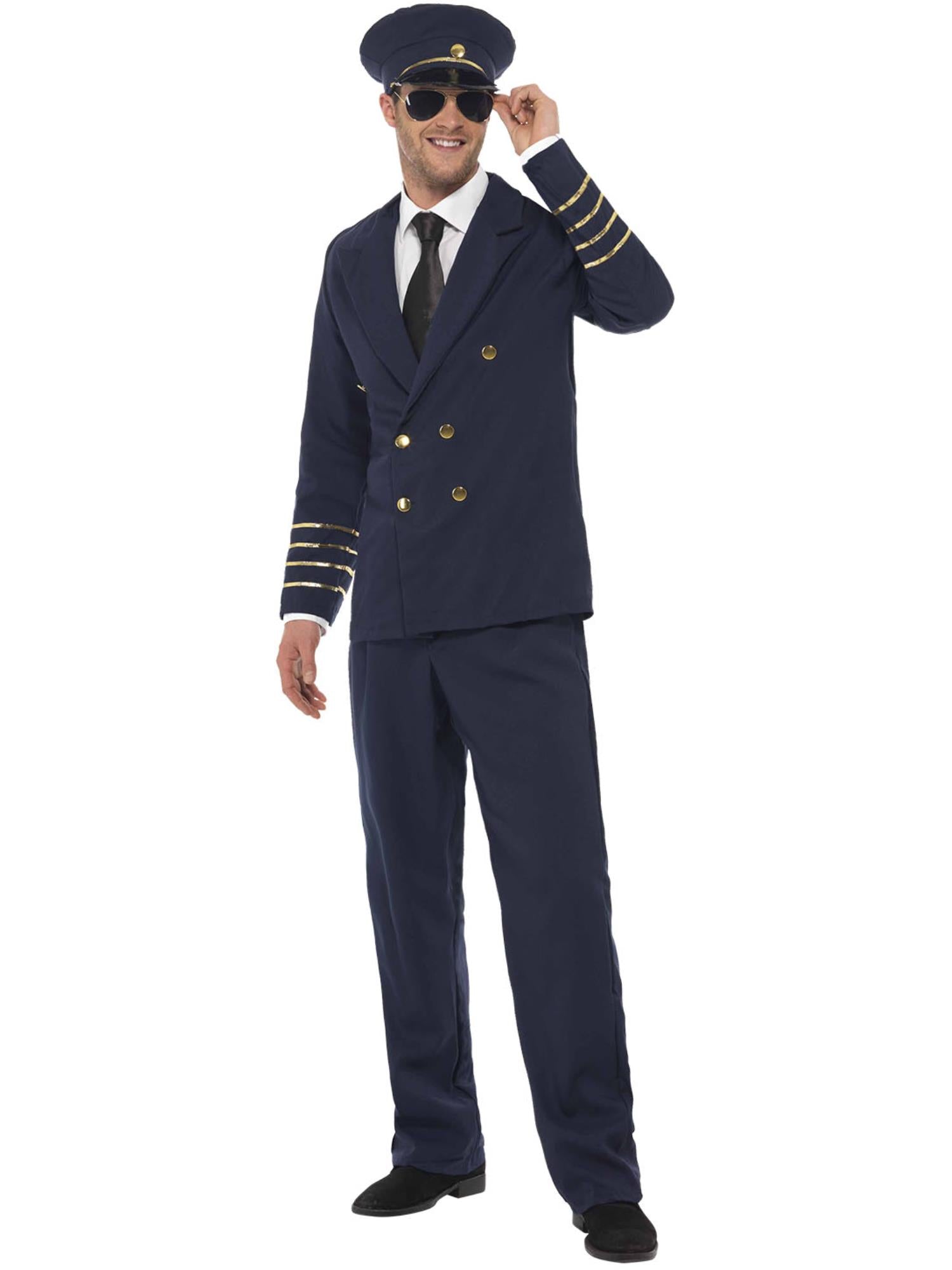 smiffys-pilot-kost-m-herren-marineblau-gr-e-m image 4