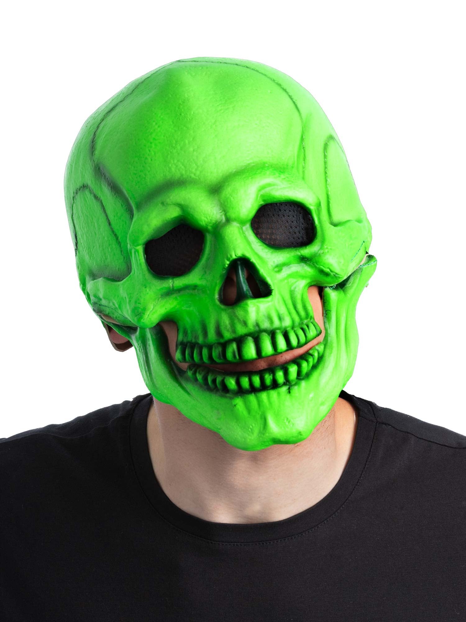 smiffys-makeup-fx-skelett-maske-gr-n-uv-latex-halloween image 1