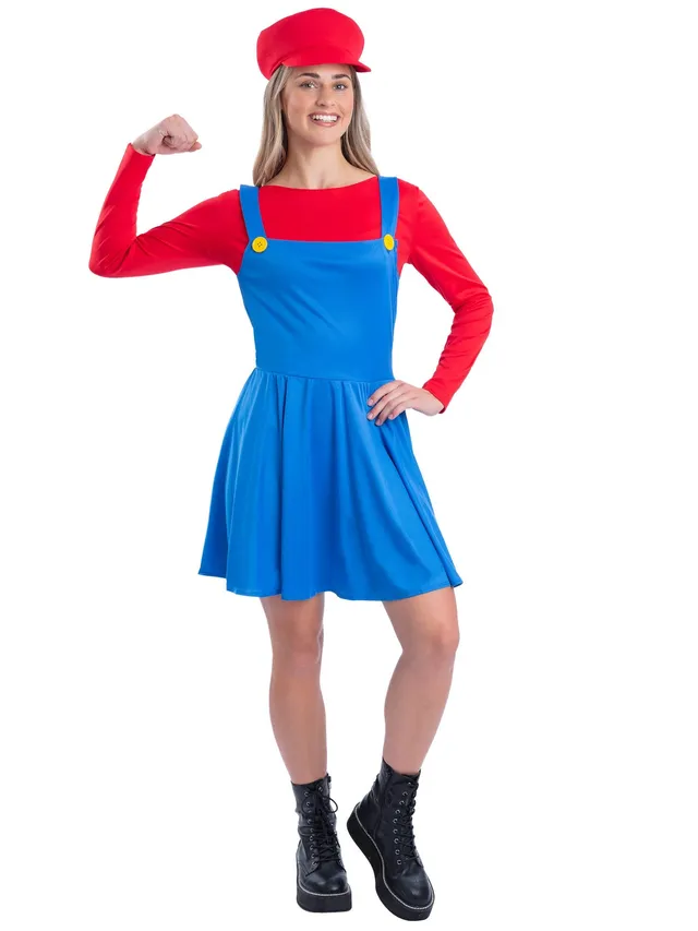 smiffys-fever-red-plumber-kost-m-damen-rot-mario-gr-m image 1