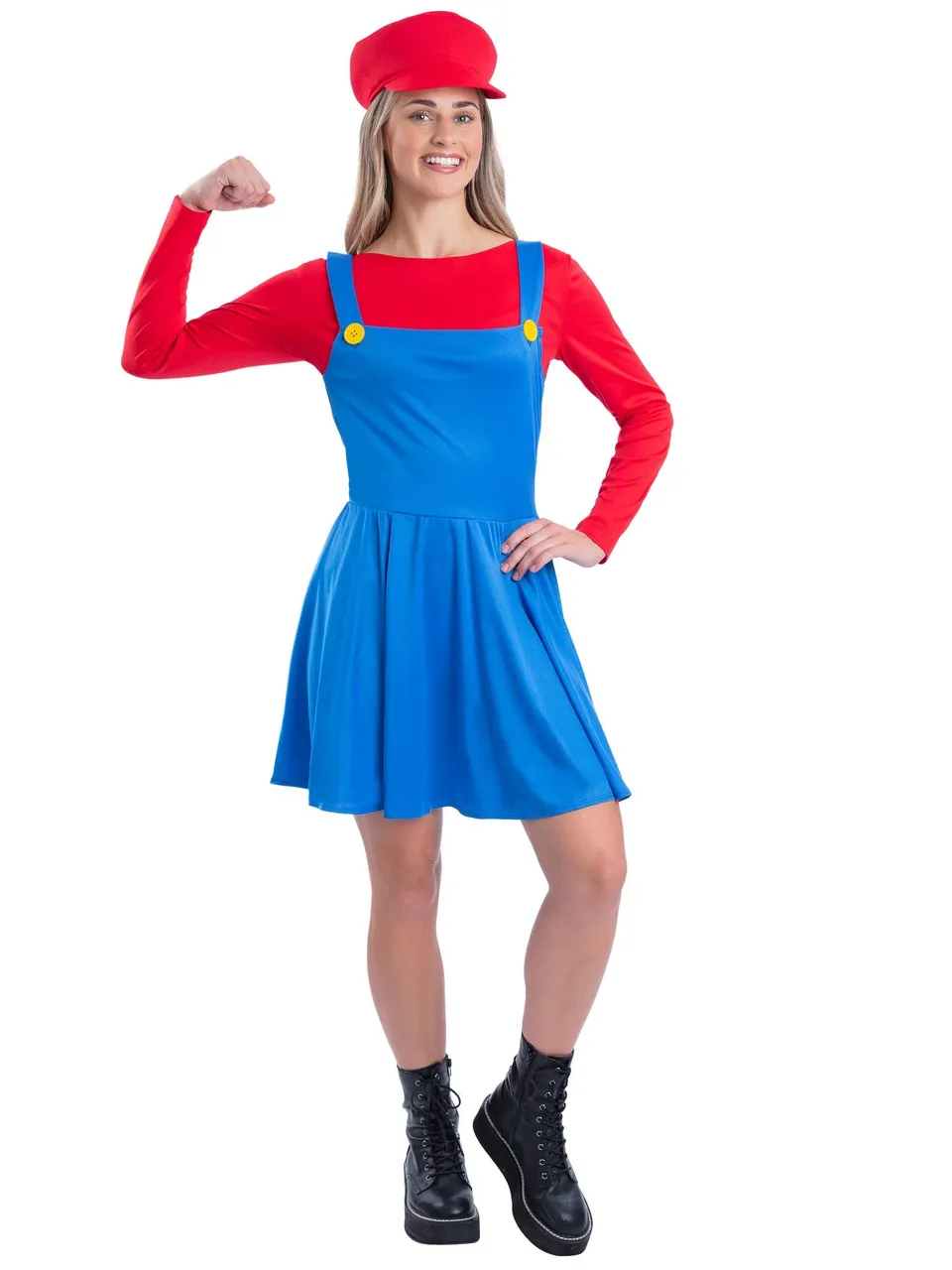 smiffys-fever-red-plumber-kost-m-damen-rot-mario-gr-m image 1