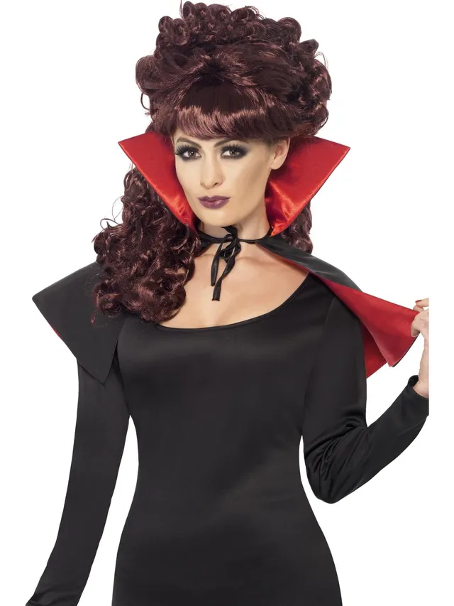 smiffys-fever-mini-vamp-cape-vampir-schwarz-rot image 1