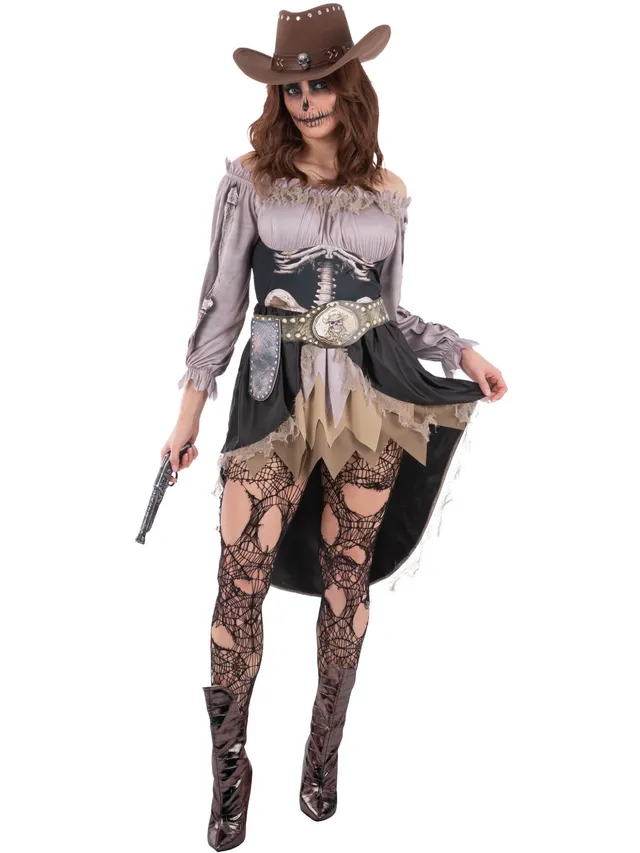smiffys-fever-skeleton-saloon-girl-kost-m-kleid-gr-l-skelett image 1