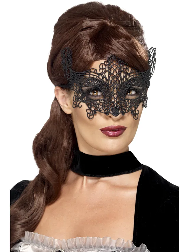 smiffys-fever-spitzen-augenmaske-schwarz-maskenball-einheitsgr image 1