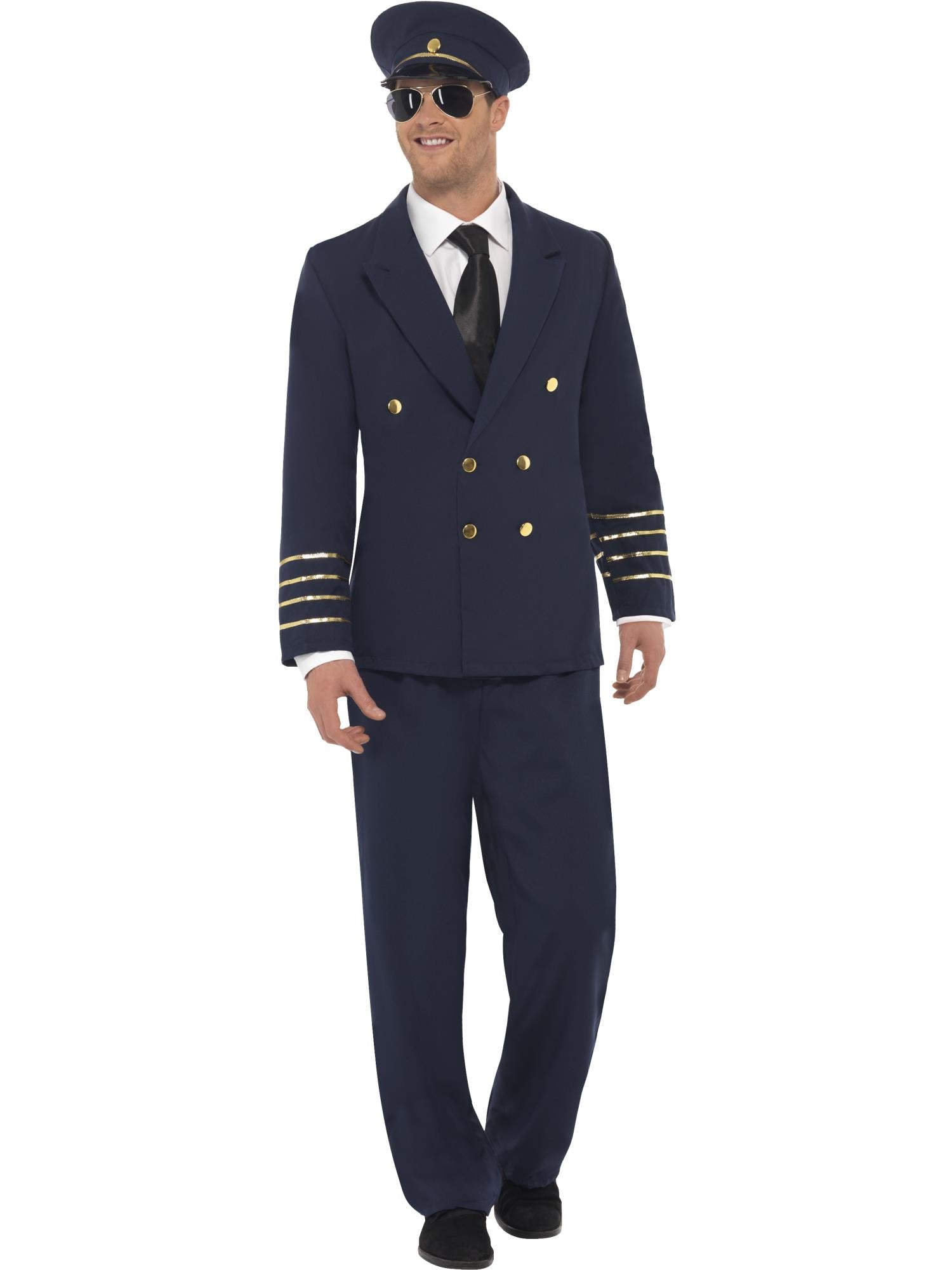 smiffys-pilot-kost-m-herren-marineblau-gr-e-m image 1