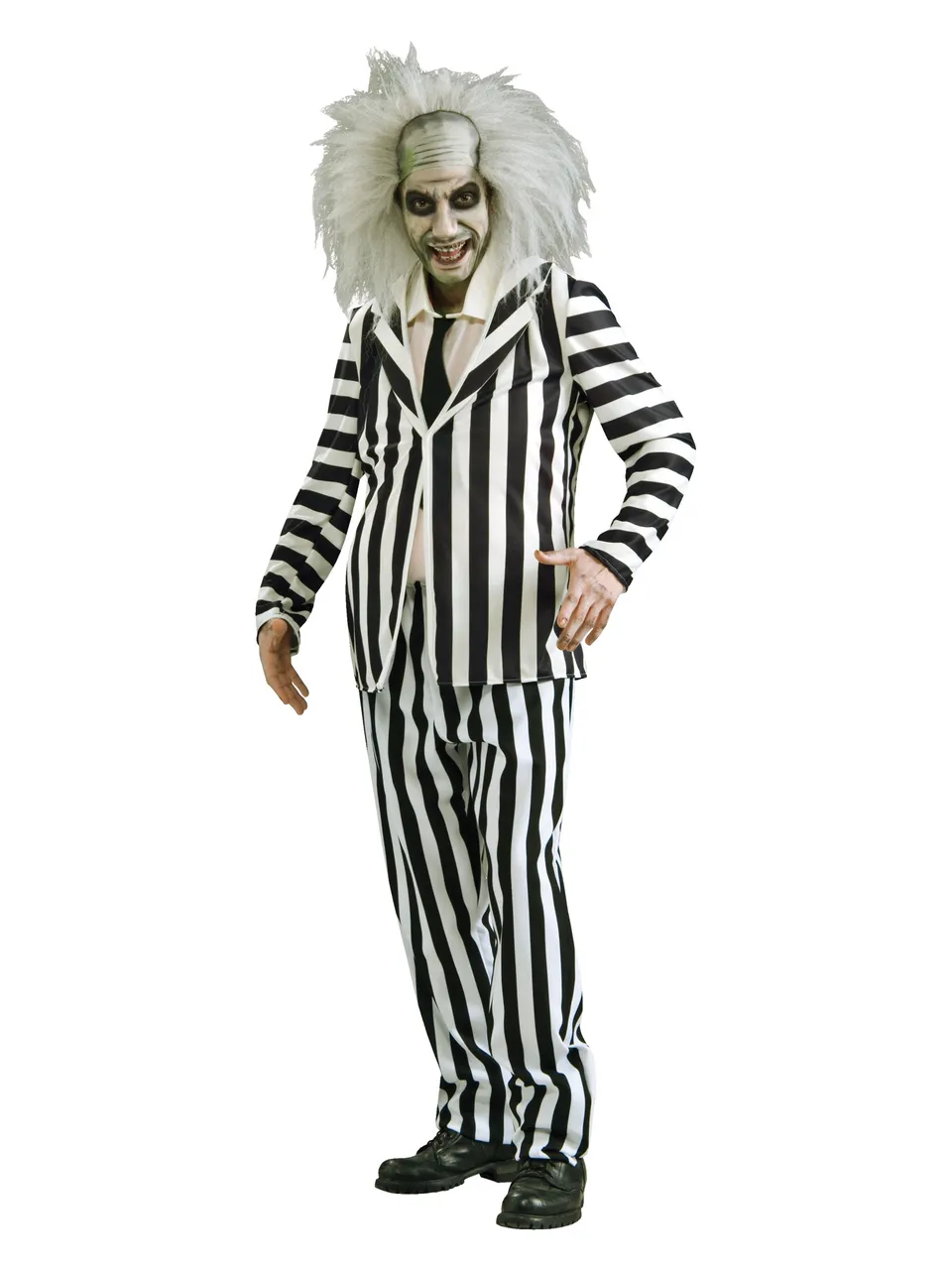 rubies-beetlejuice-classique-kost-m-erwachsene-schwarz-wei-gestreift image 1