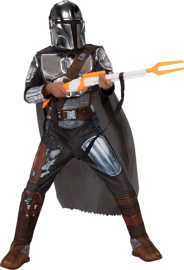 Rubie's Deluxe Mandalorian Jungen Kostüm Silber Größe M