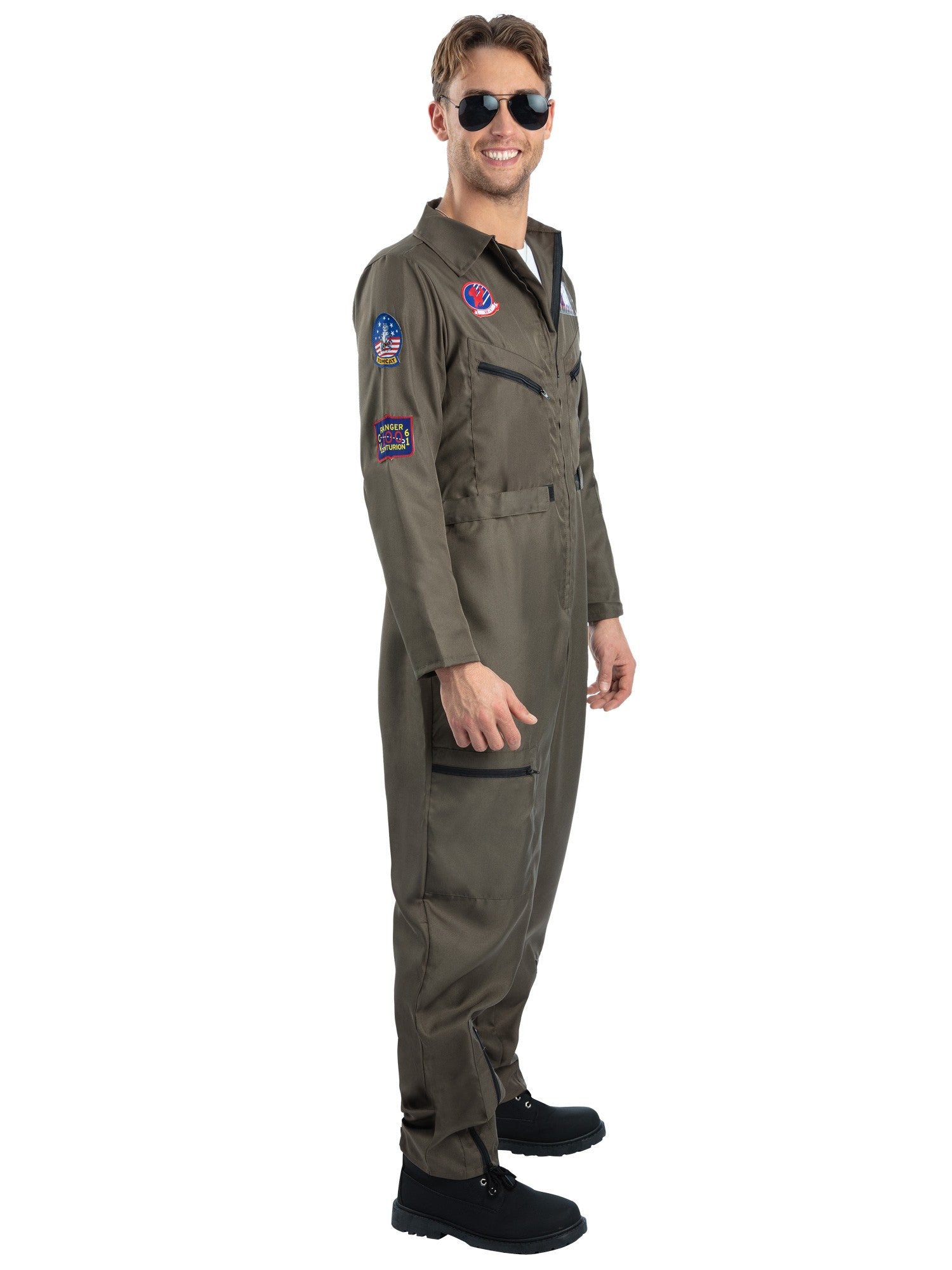 smiffys-fever-top-gun-piloten-kost-m-jumpsuit-gr-n-m image 4