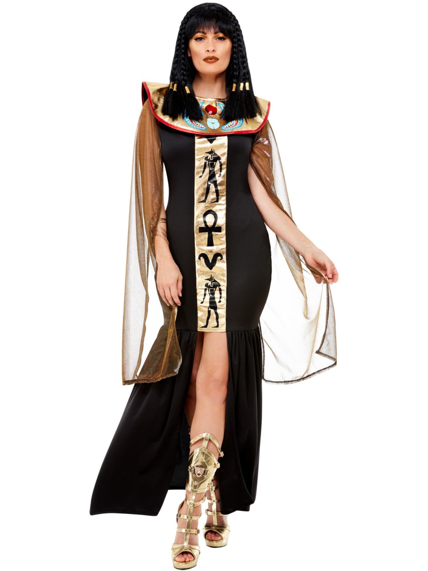 smiffys-fever-gypterin-kost-m-schwarz-damen-s-kleid-cape image 2