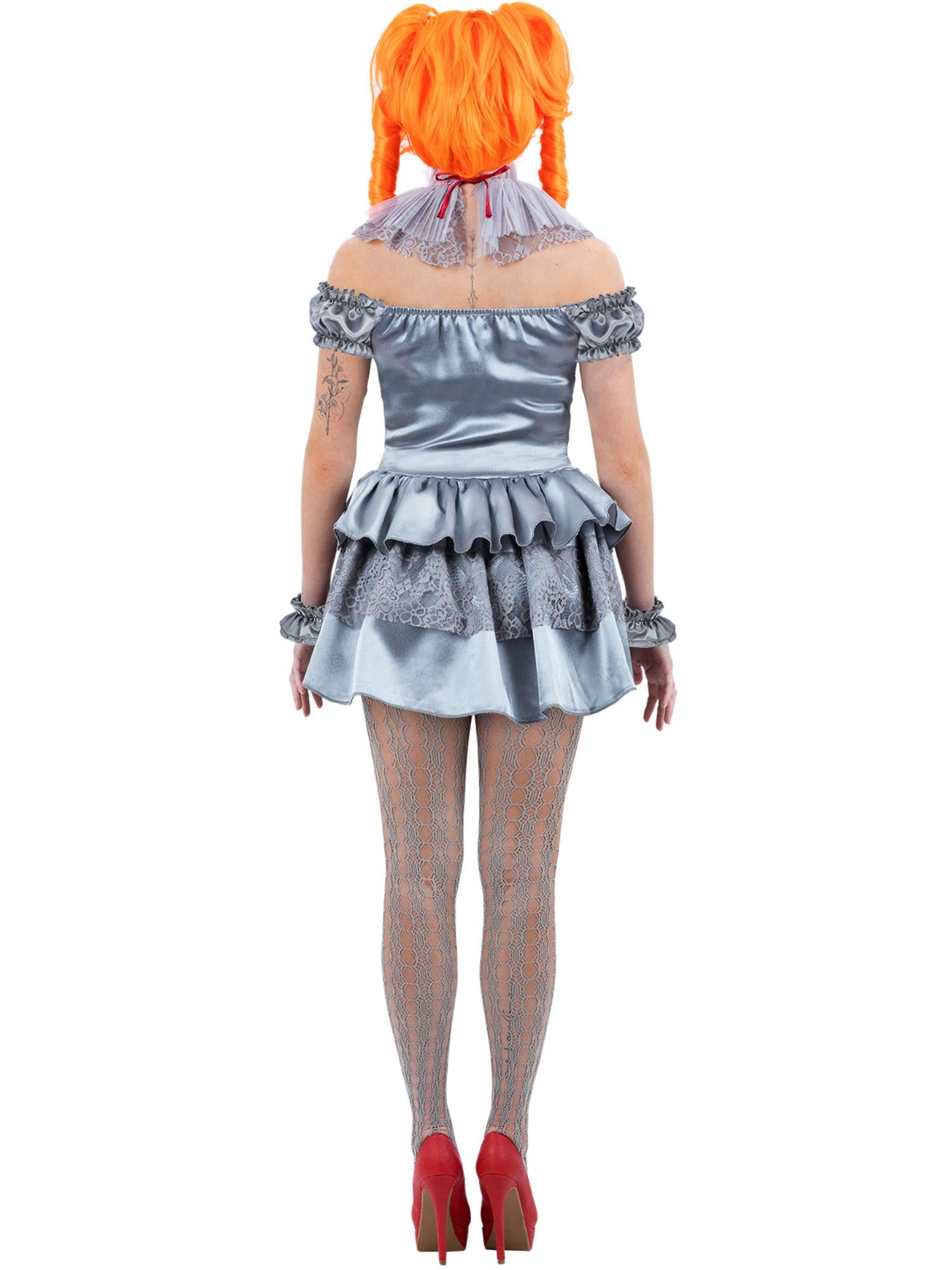 smiffys-fever-pennywise-kleid-kost-m-damen-grau-mit-strumpfhose image 2