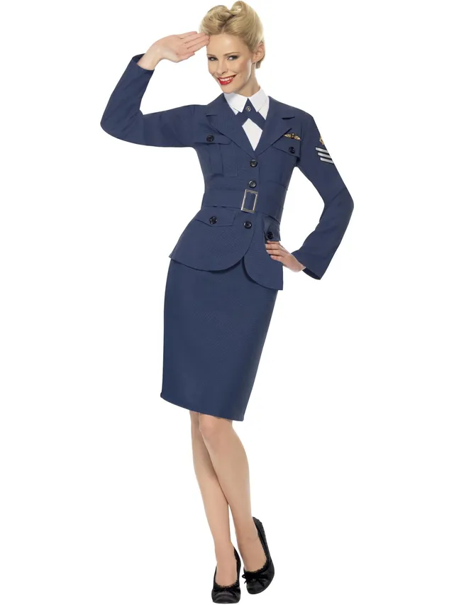 smiffys-fever-ww2-air-force-pilotenkost-m-damen-blau-m image 1