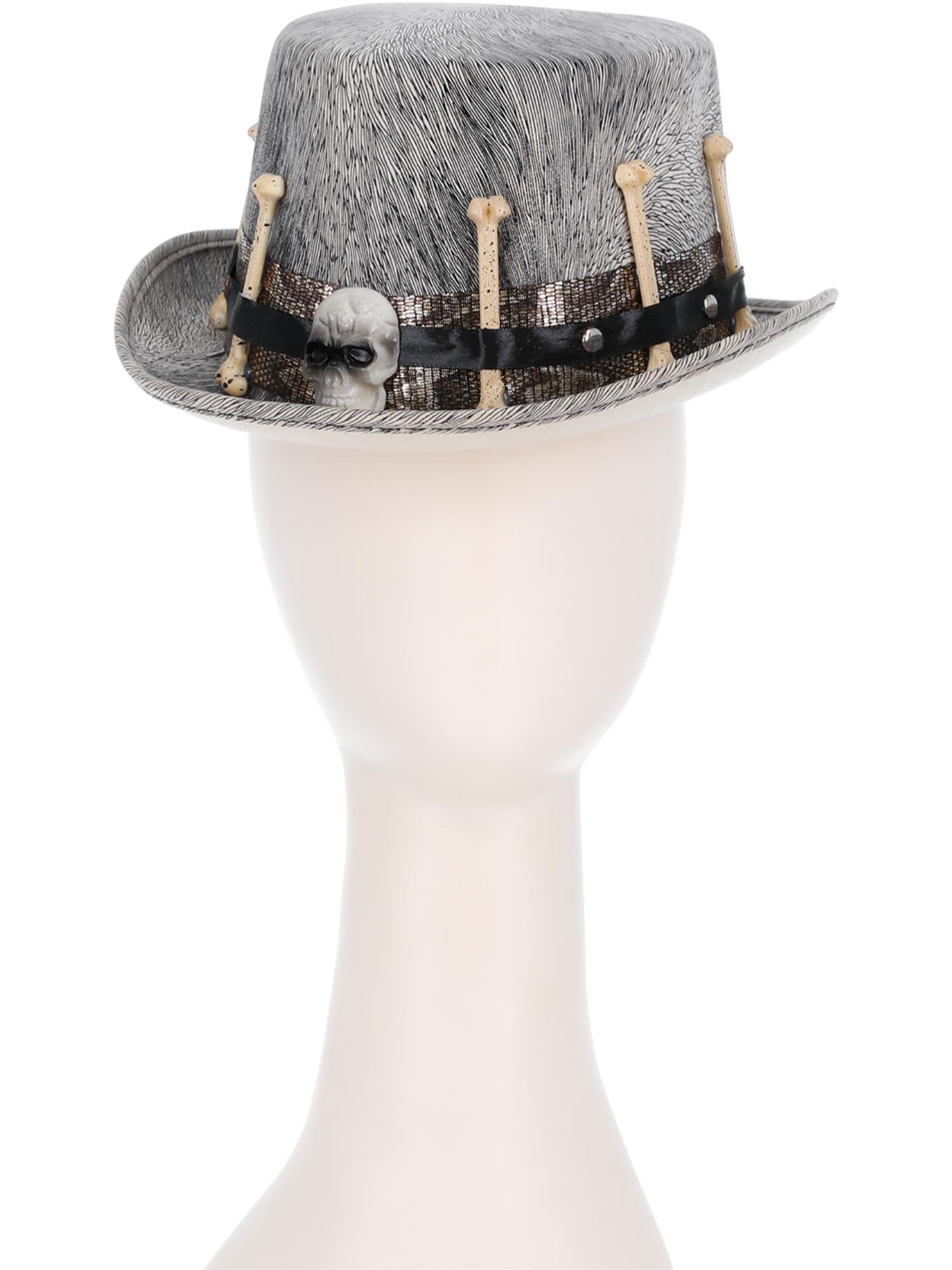 smiffys-fever-voodoo-zylinder-kinder-grau-totenkopf-hut image 2