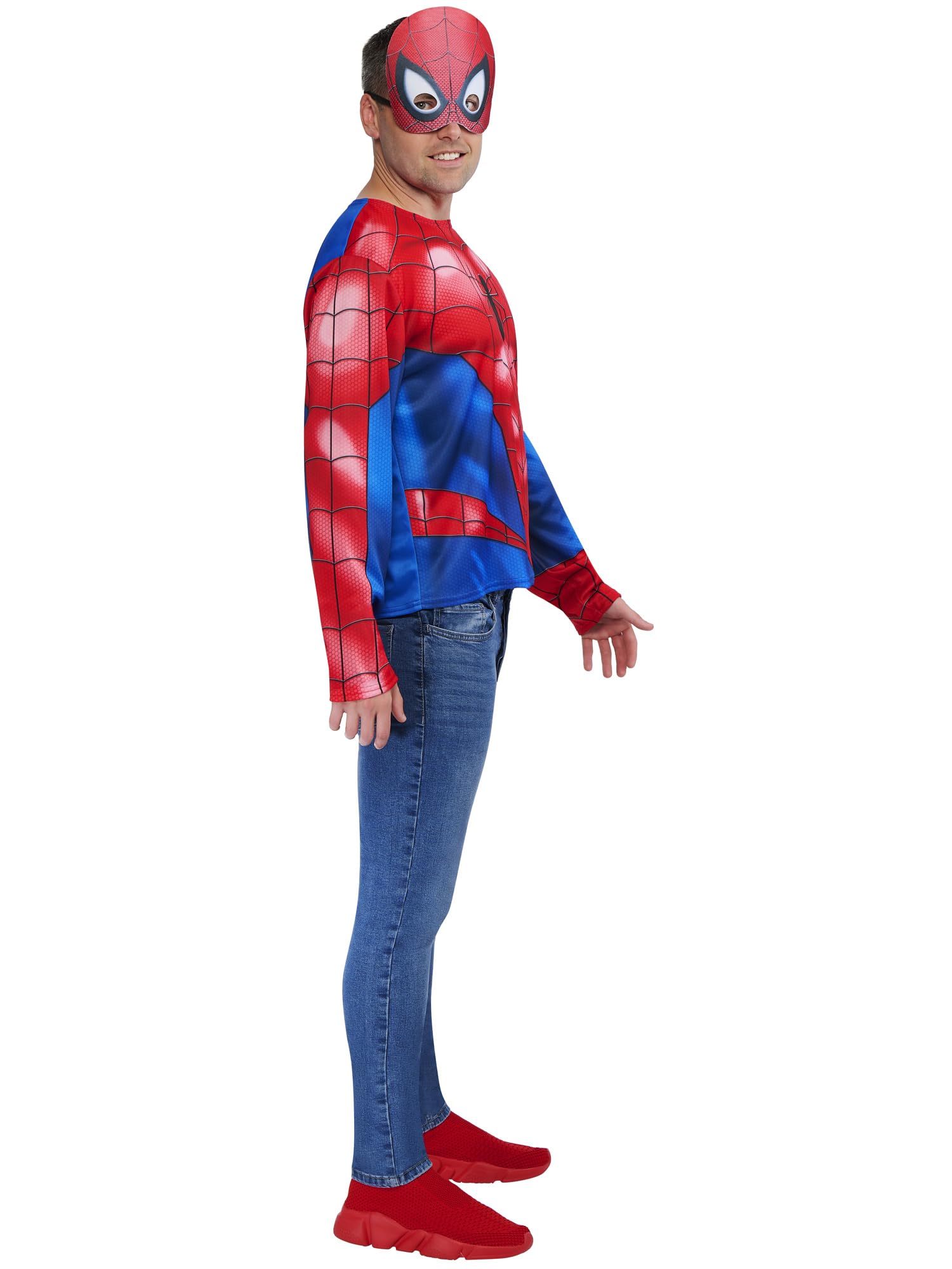 rubie-s-deluxe-spider-man-kost-m-erwachsene-m-l-top-mit-maske image 3