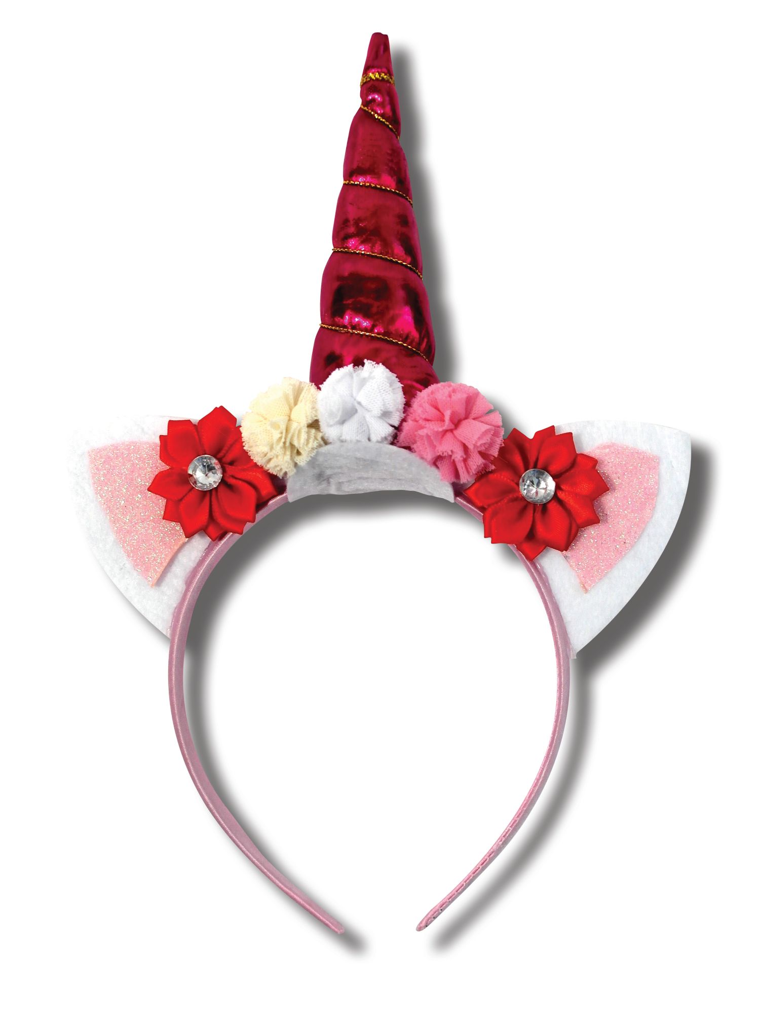 rubies-einhorn-blumen-haarreif-mit-horn-metallic image 1