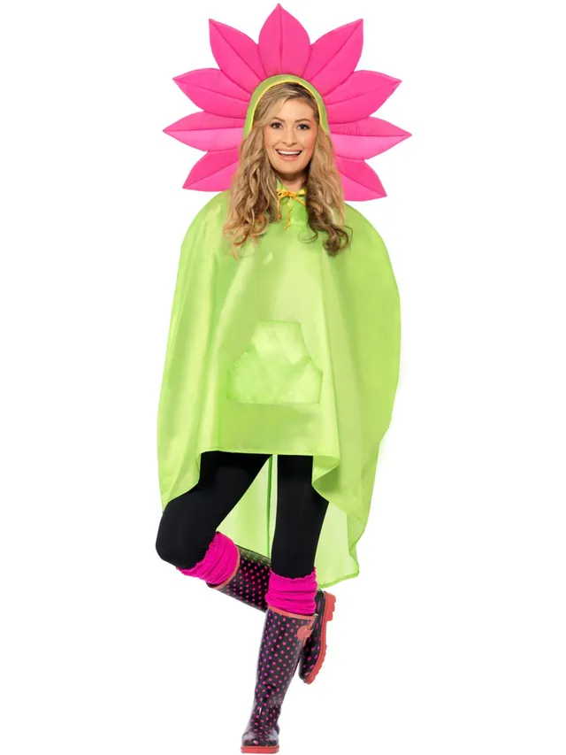 smiffys-fever-flower-party-poncho-gr-n-einheitsgr-e image 1