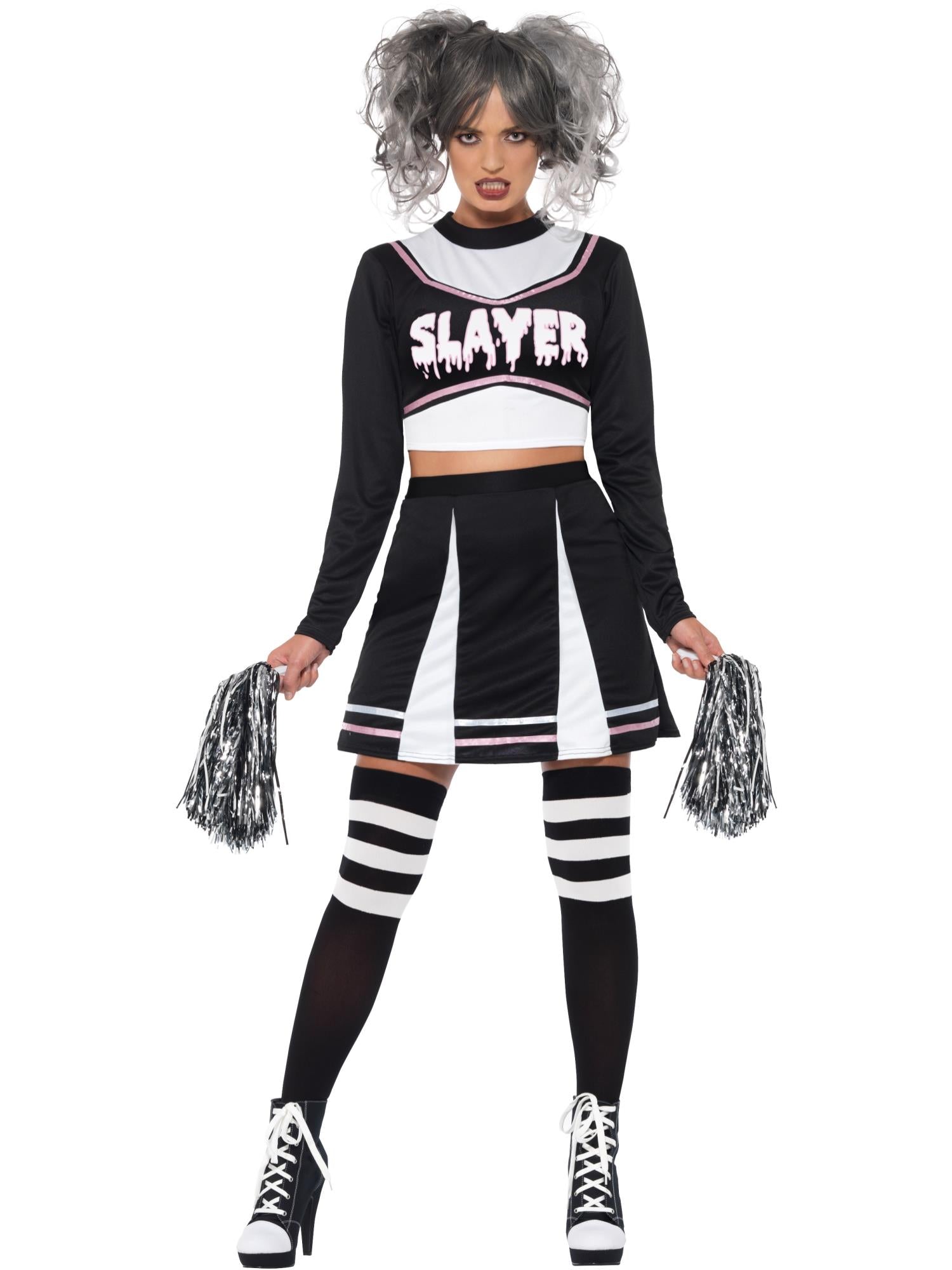 smiffys-fever-gothic-cheerleader-kost-m-schwarz-3-tlg image 1