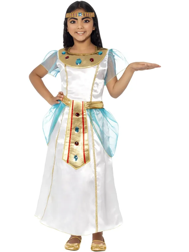 smiffys-fever-cleopatra-kost-m-m-dchen-wei-gold-kleid image 1