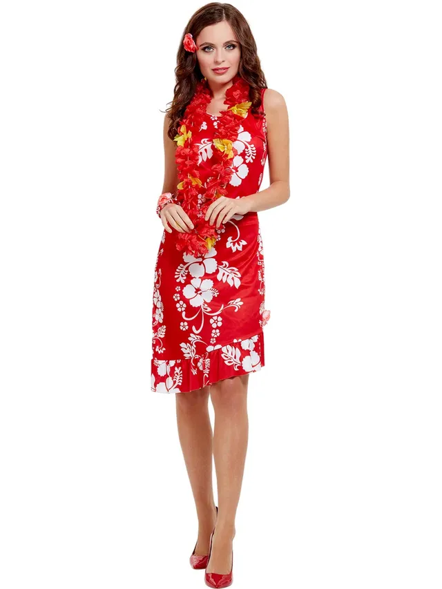 smiffys-fever-hawaiian-beauty-kost-m-rot-gr-m image 1