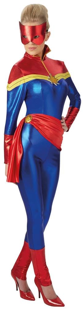 rubie-s-deluxe-captain-marvel-damenkost-m-xs-rot-blau image 4