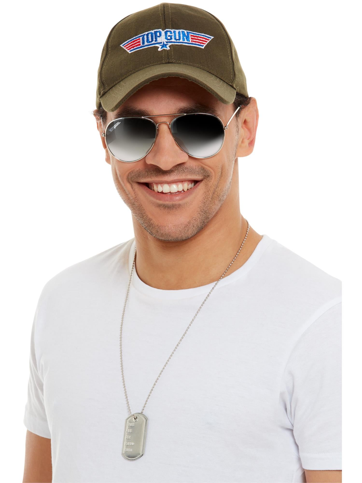 smiffys-fever-top-gun-kost-m-set-kappe-brille-kette-khaki image 2