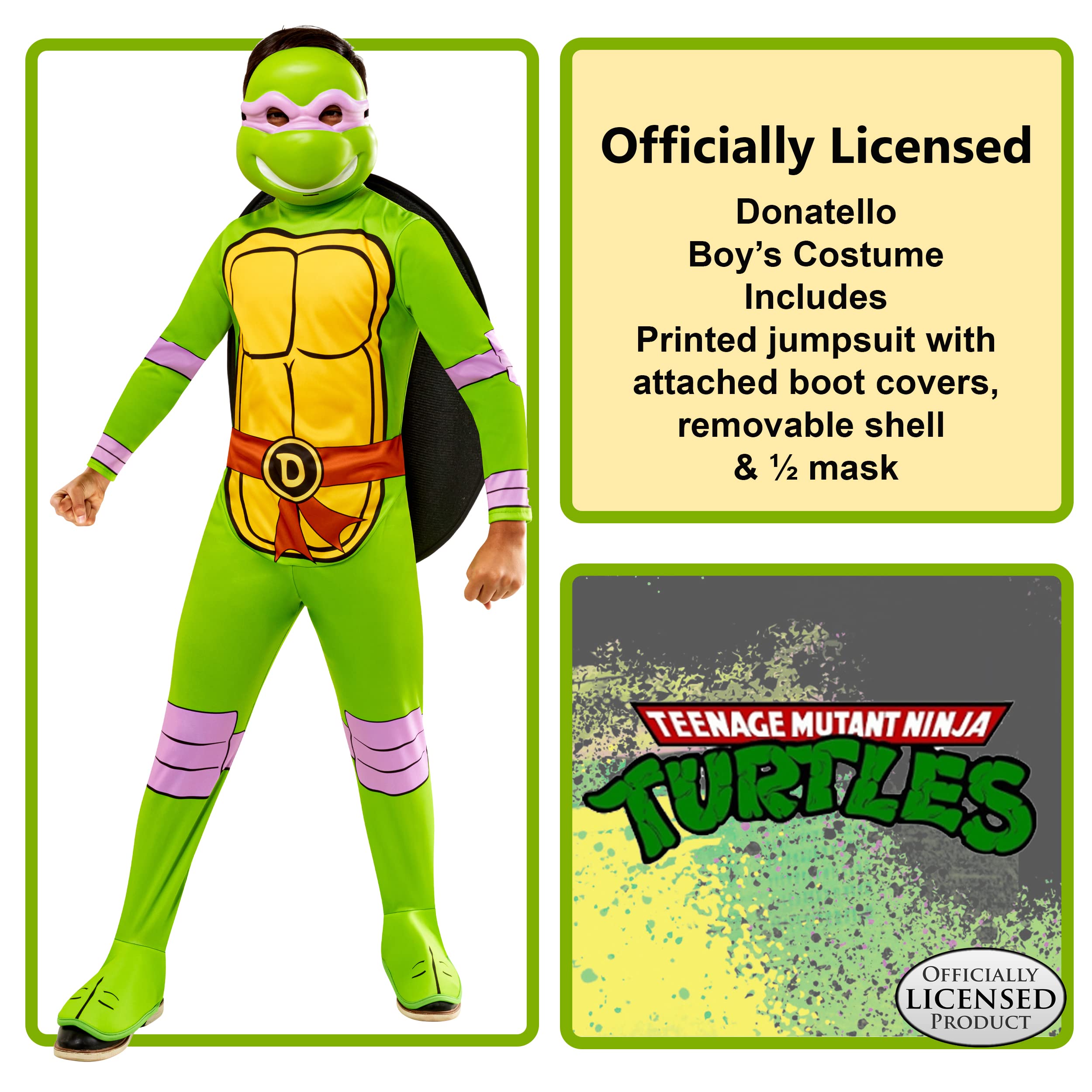 rubie-s-tmnt-donatello-kost-m-kinder-xs-mit-panzer image 2