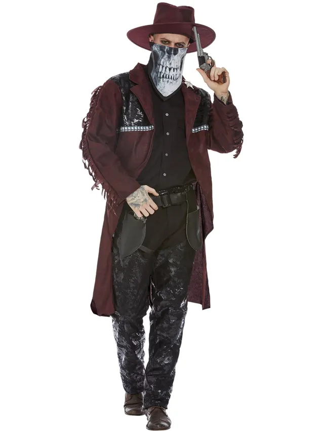 smiffys-fever-cowboy-kost-m-herren-burgunder-xl-5-tlg image 1