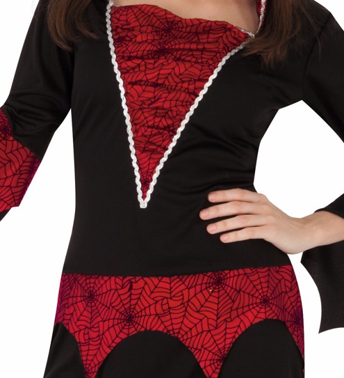 rubies-vampir-kleid-damen-schwarz-rot-stehkragen image 4